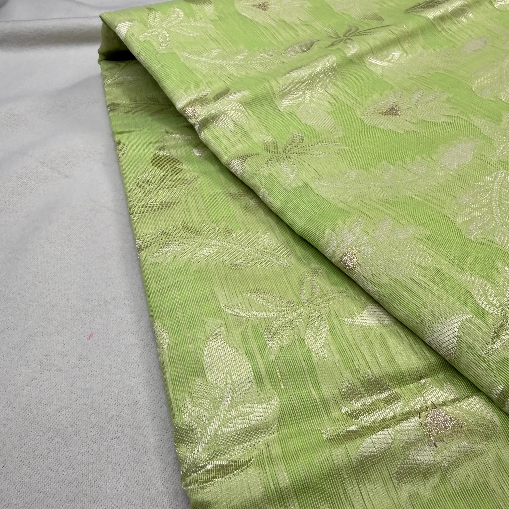 Mint Green Jacquard Saree with Woven Motifs | O4-003