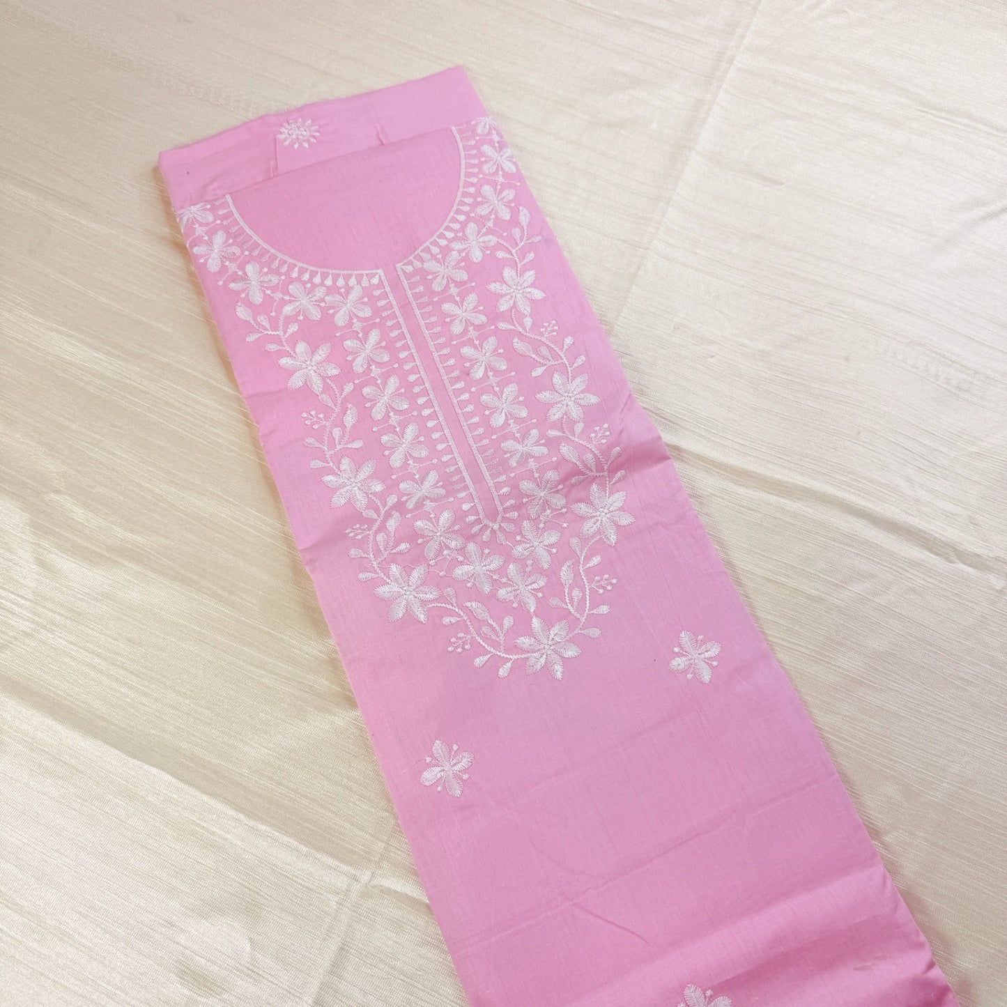 Roseate Embroidery – Unstitched Suit Set with Floral Embroidery and Printed Dupatta | T0-003