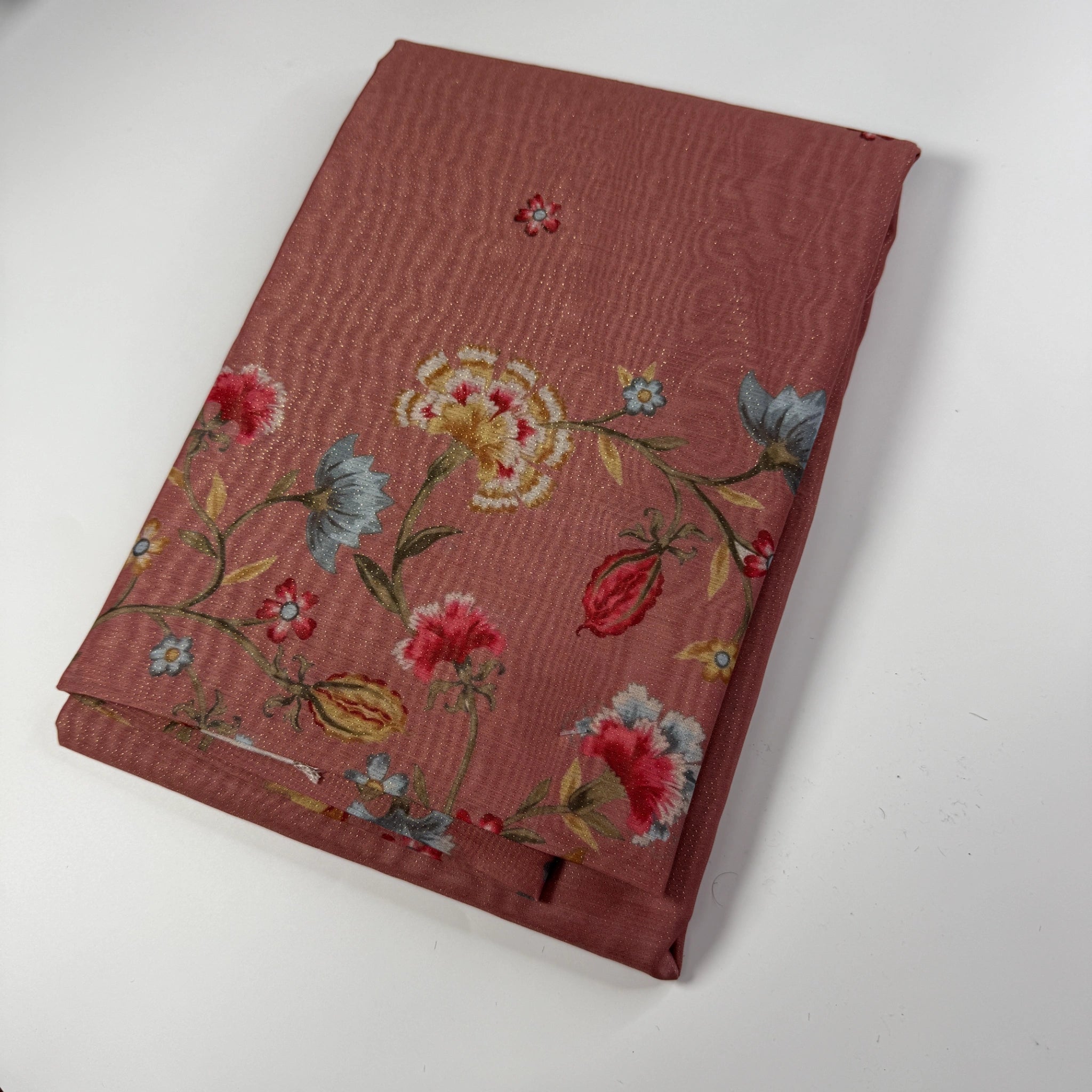 Rose Bloom – Unstitched Suit Set with Digital Floral Print | Q0-006