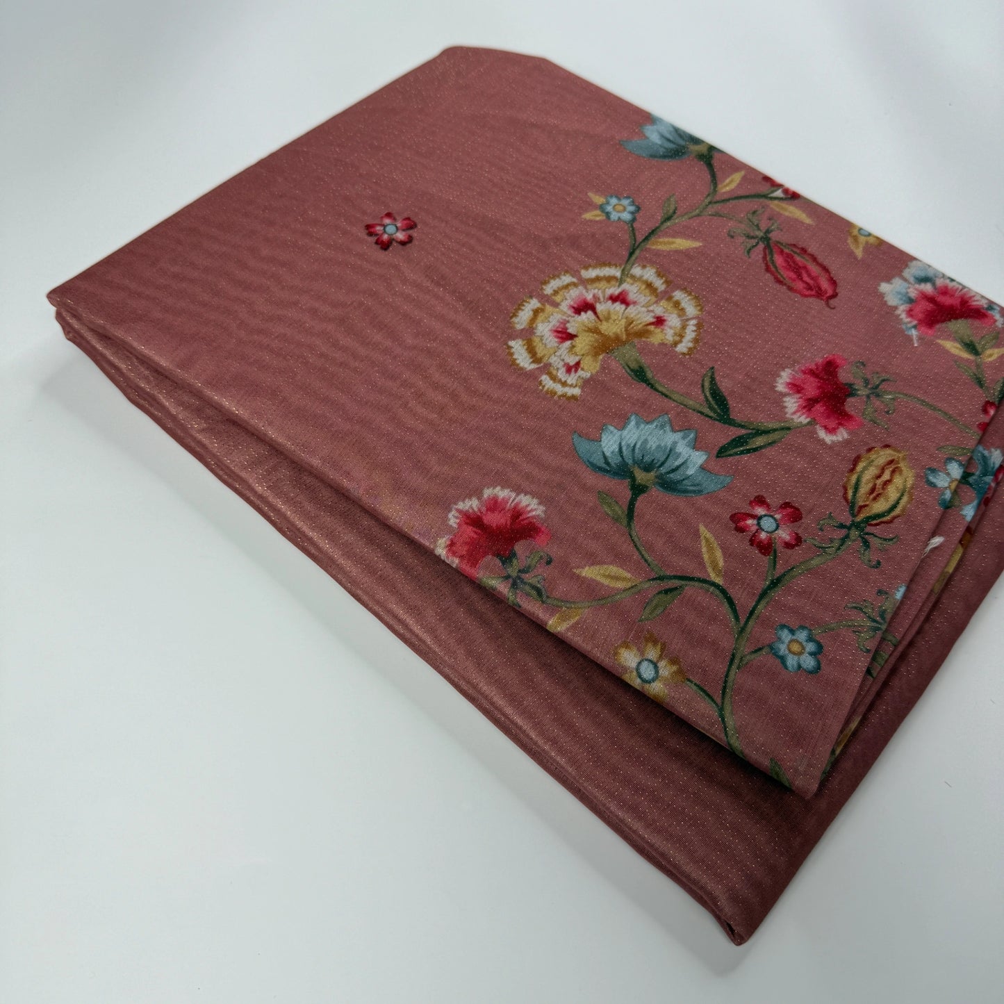 Rose Bloom – Unstitched Suit Set with Digital Floral Print | Q0-006