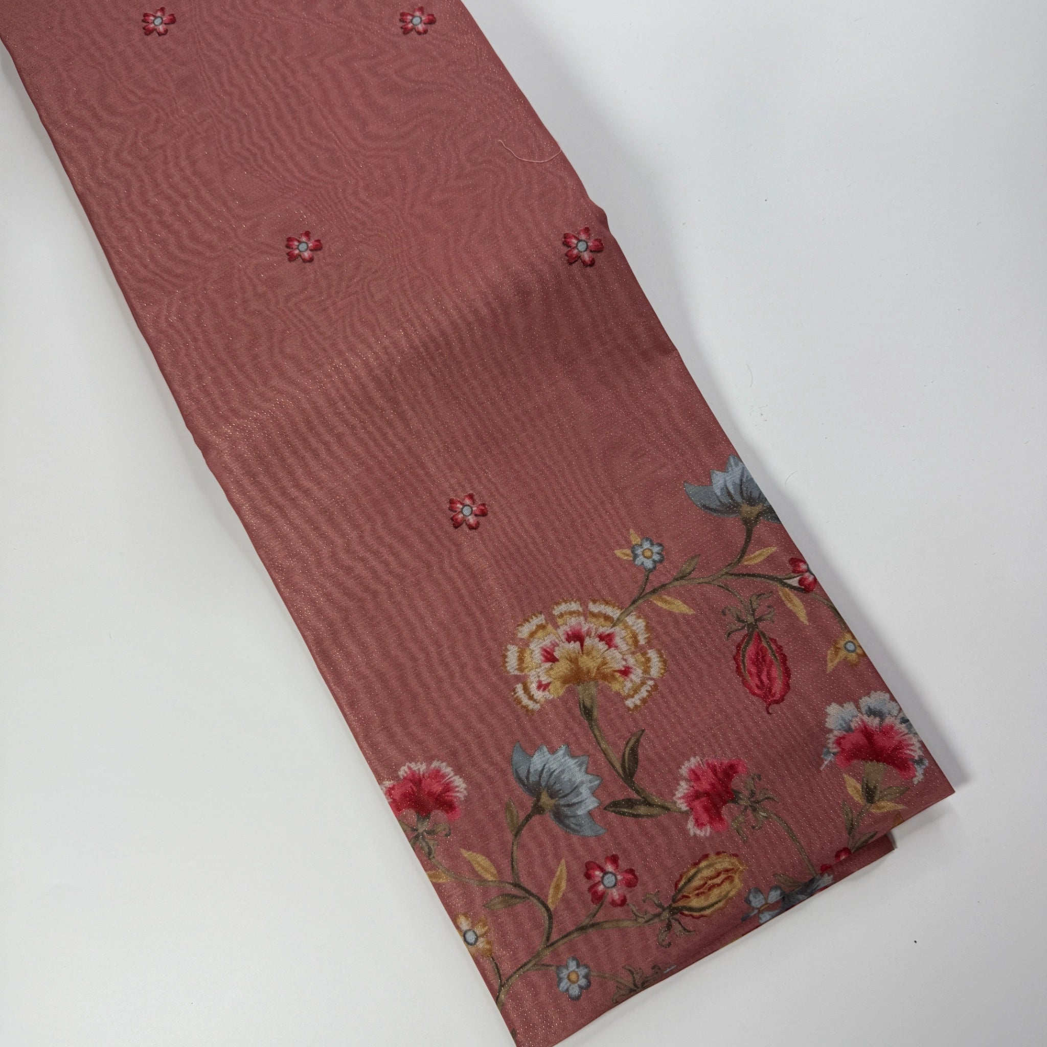 Rose Bloom – Unstitched Suit Set with Digital Floral Print | Q0-006