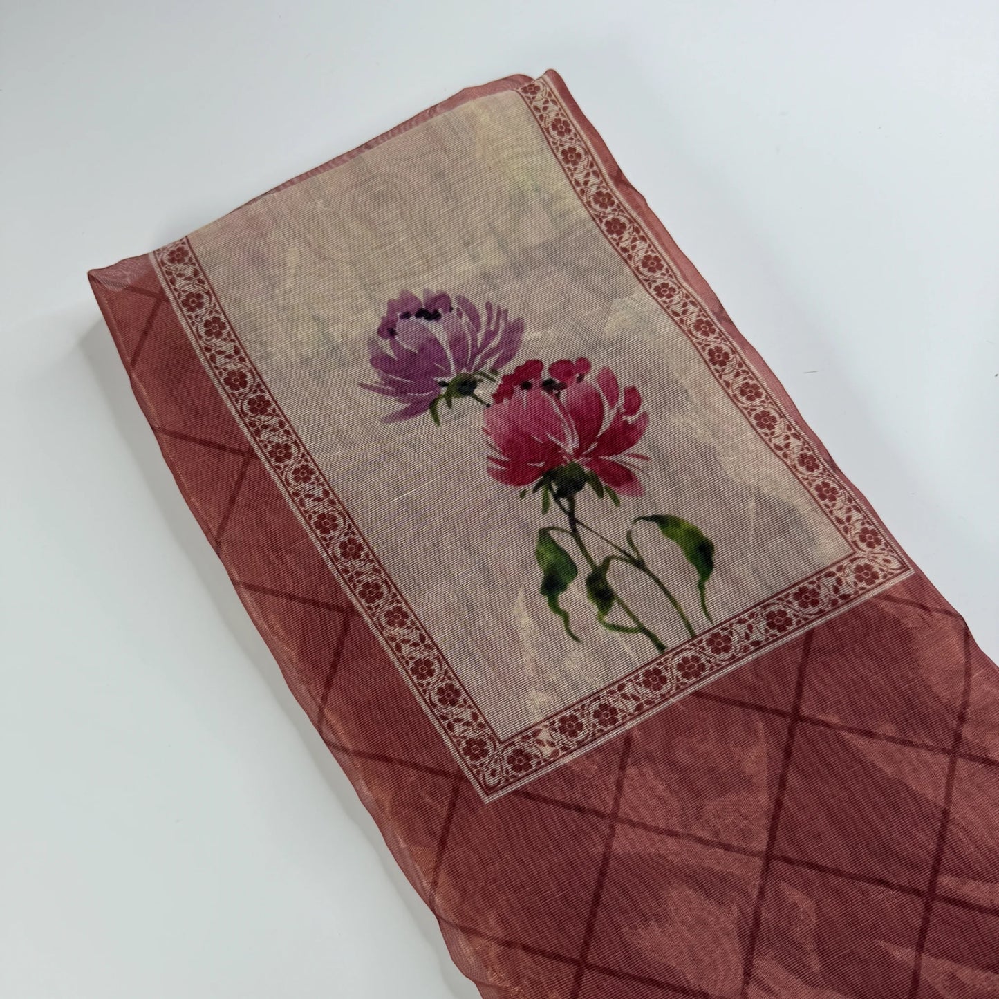 Unstitched Elegant Rosewood Floral Suit Set -R0-001