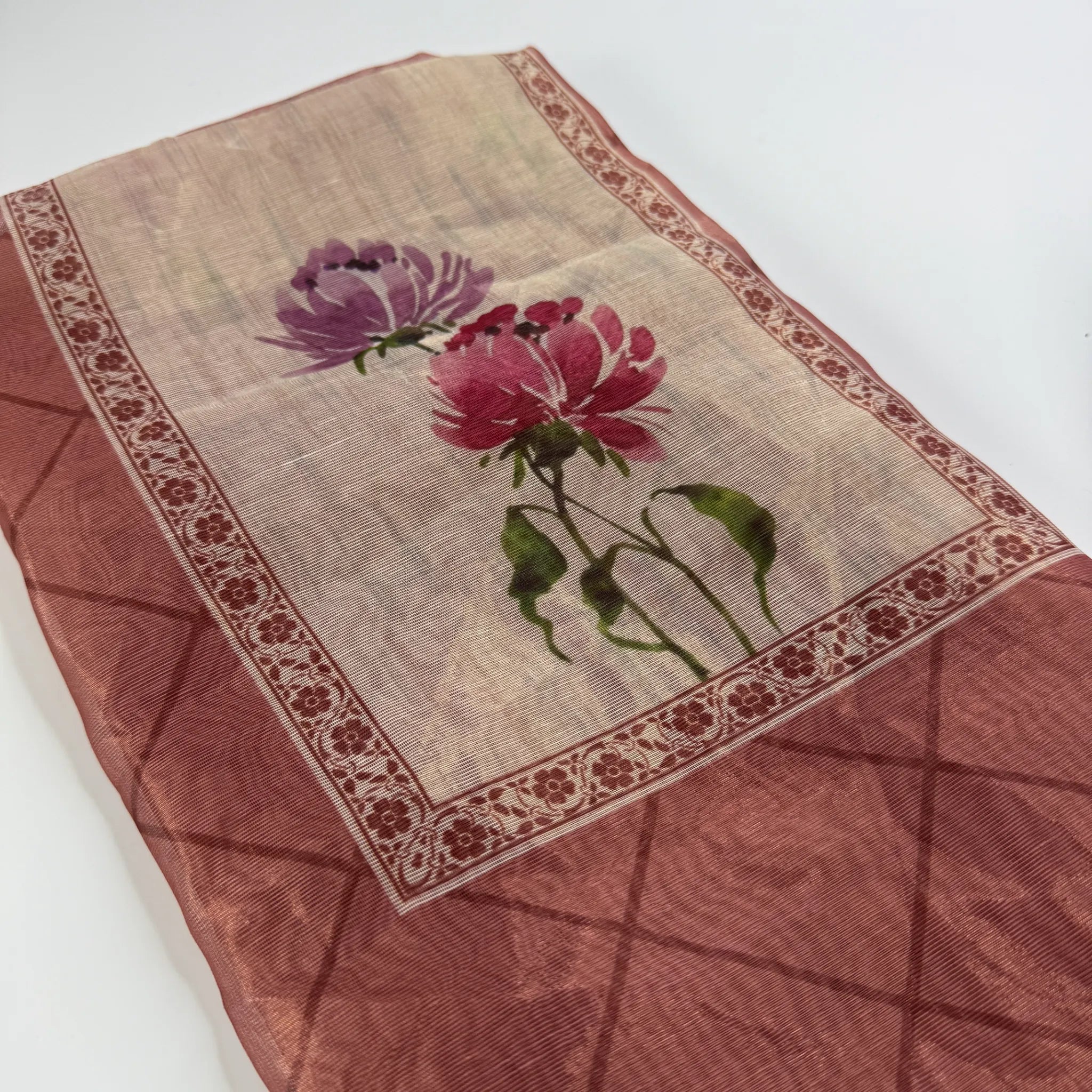 Unstitched Elegant Rosewood Floral Suit Set -R0-001