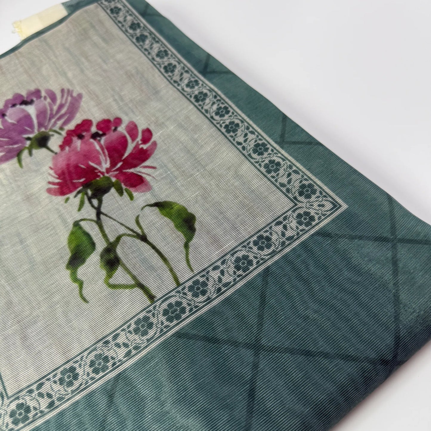 Unstitched Elegant Teal Floral Suit Set -R0-004