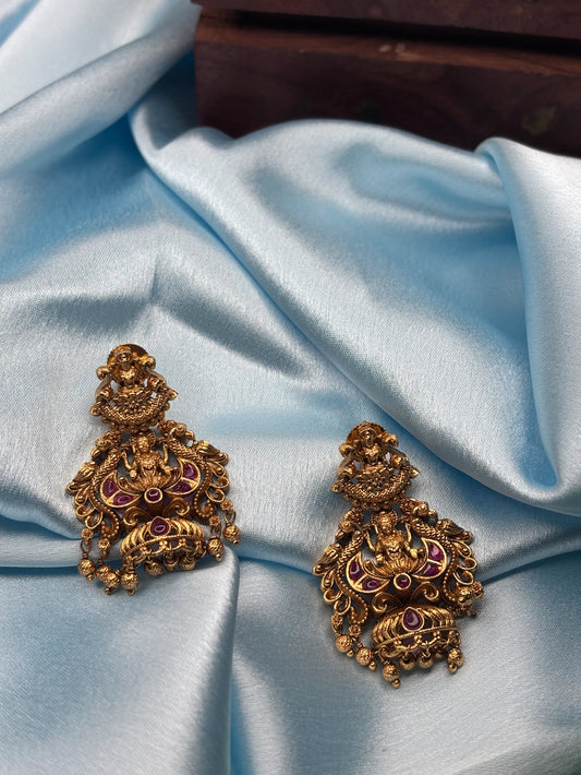Lakshmi Devi Antique Jhumka Earrings (SKU: B5-J-002)
