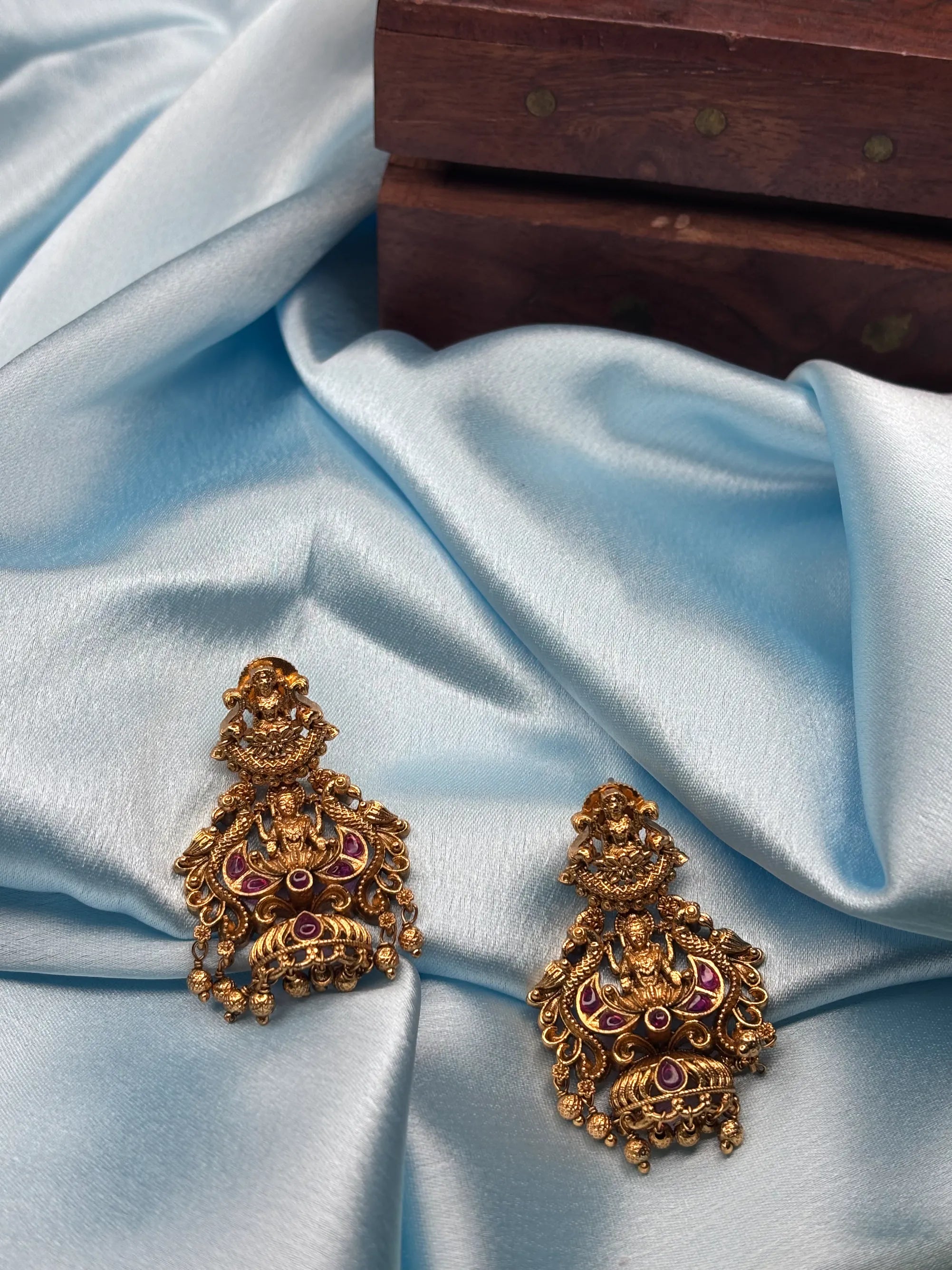 Lakshmi Devi Antique Jhumka Earrings (SKU: B5-J-002)