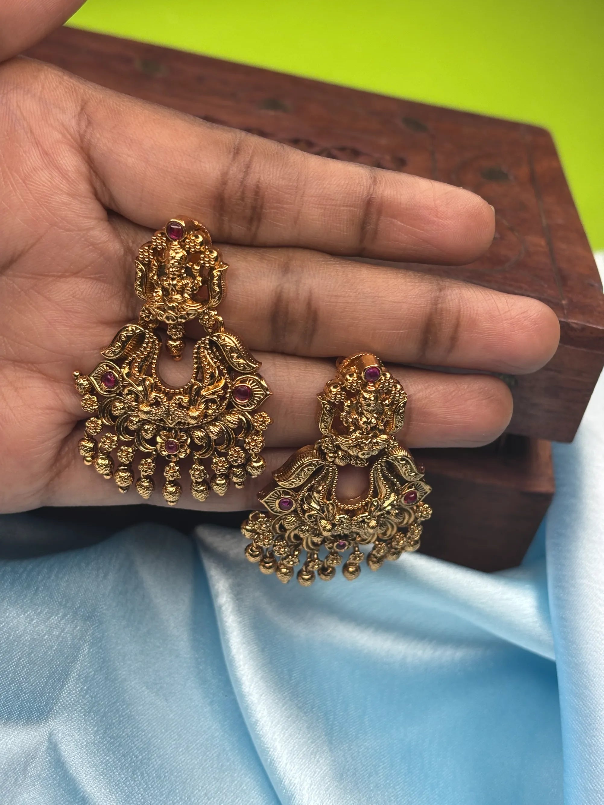 Antique Temple Jhumka Earrings (SKU: B5-T-003)