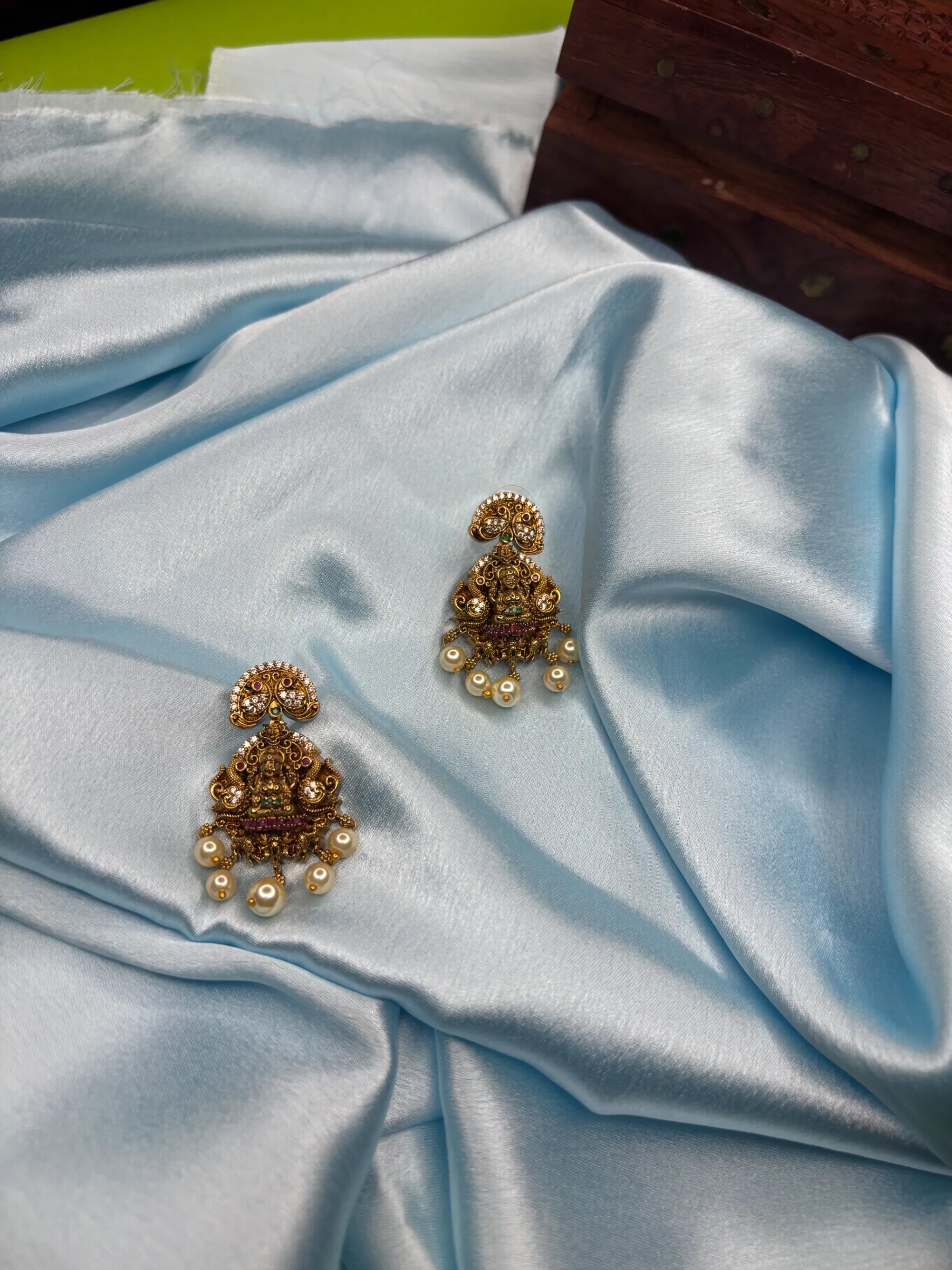 Temple Peacock Jhumka Earrings (SKU: B5-J-005)