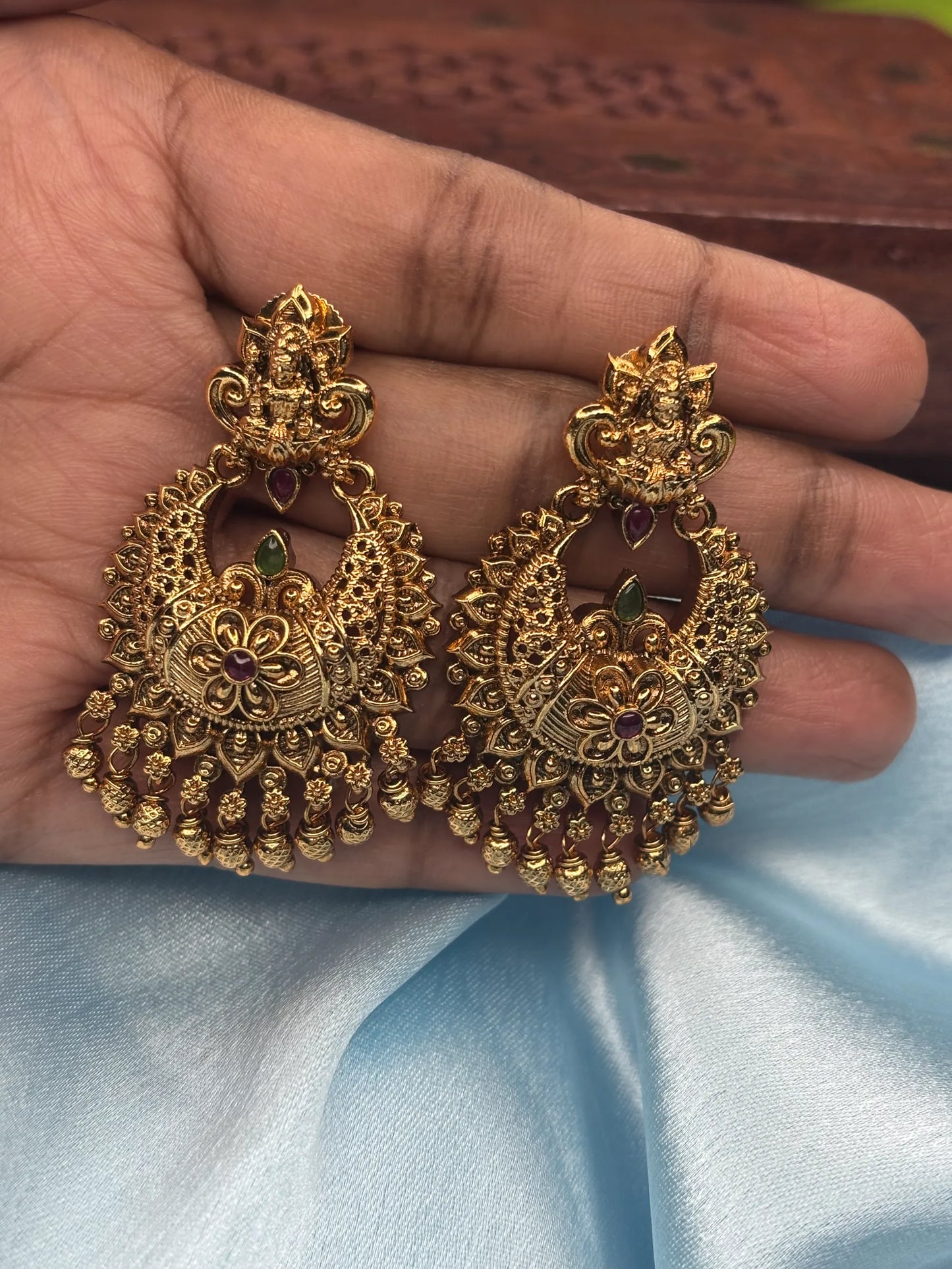 Grand Antique Jhumka Earrings (SKU: B5-J-006)