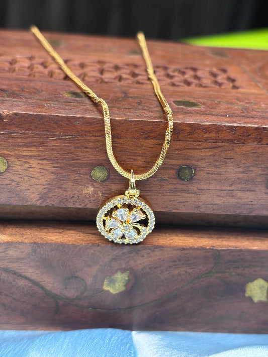 Delicate Floral Pendant with Chain (SKU: B5-SC-001)