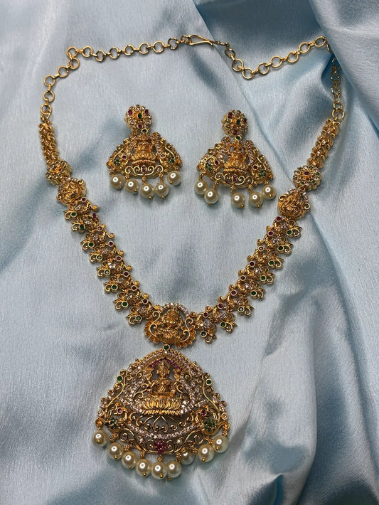 Antique Lakshmi Devi Temple Jewelry Set (SKU: B5-CS-003)