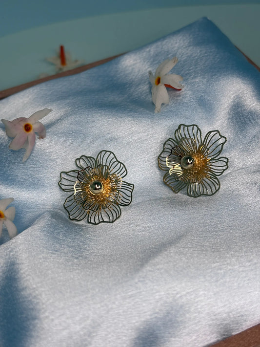 Filigree Floral Stud Earrings (SKU: B4-ER-001)