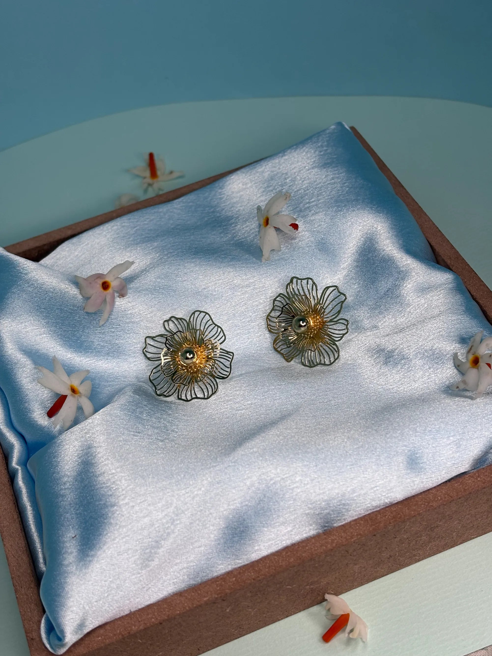 Filigree Floral Stud Earrings (SKU: B4-ER-001)