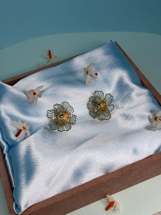 Filigree Floral Stud Earrings (SKU: B4-ER-001)