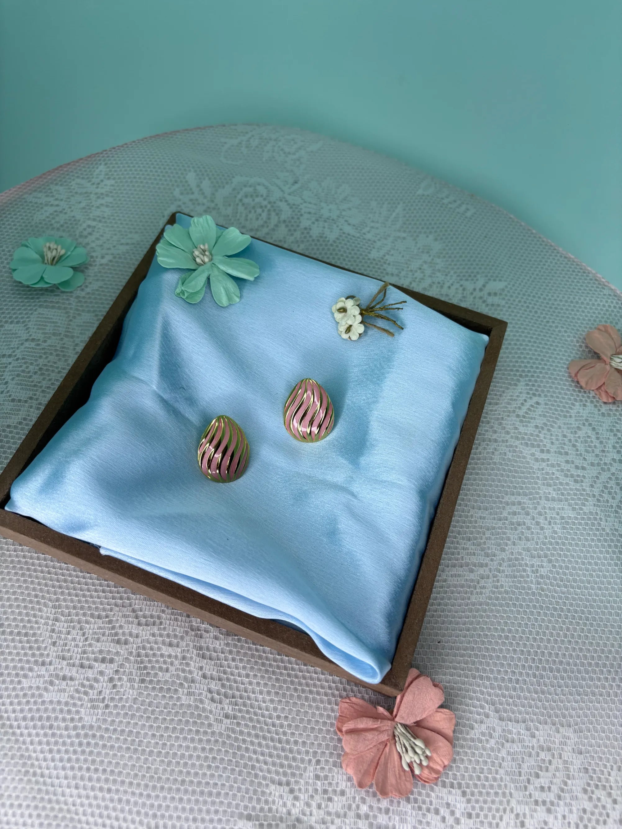 Pink Enamel Swirl Stud Earrings (SKU: B4-ER-014)