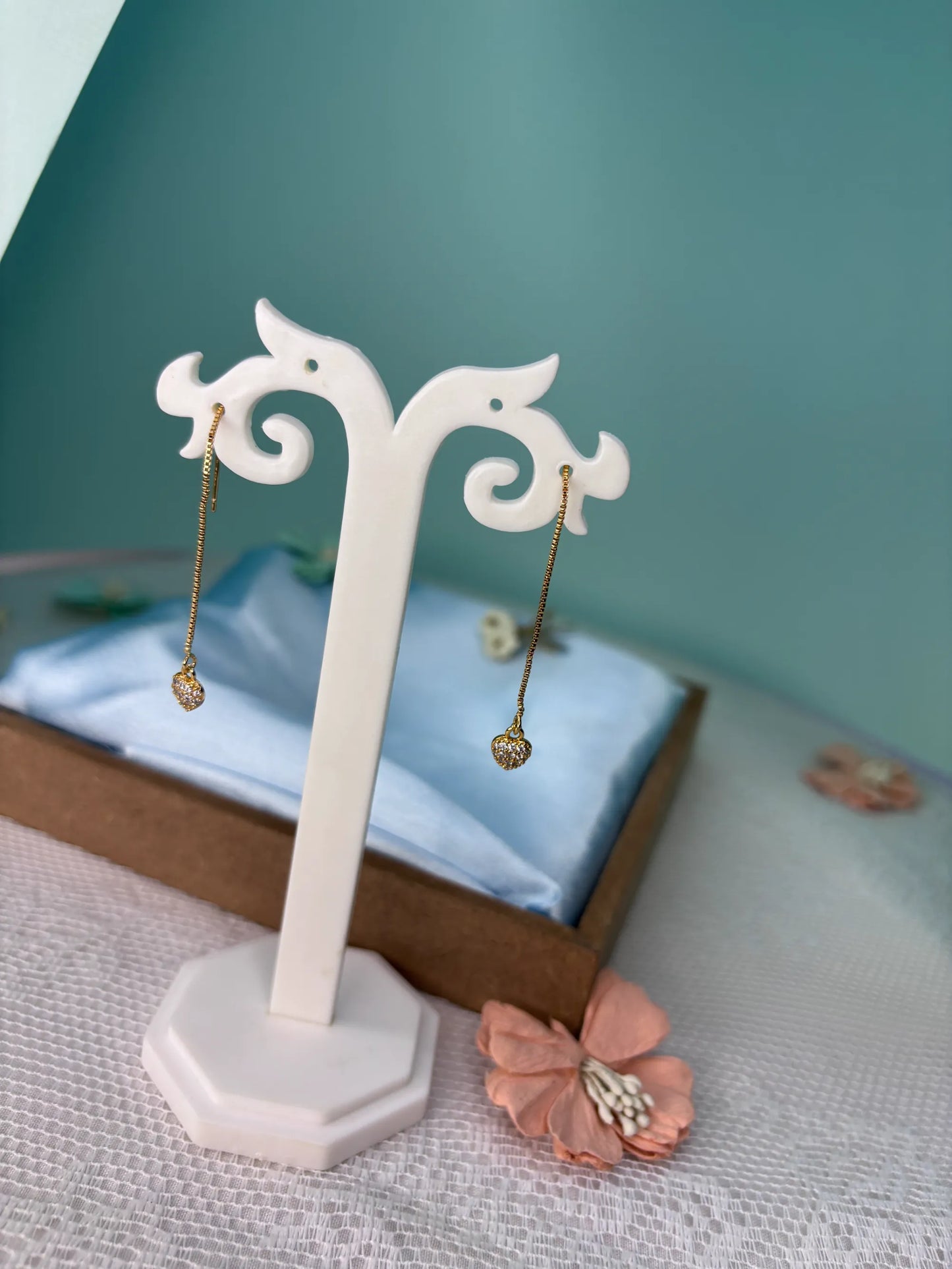 Dainty Heart Threader Earrings (SKU: B4-ER-016)