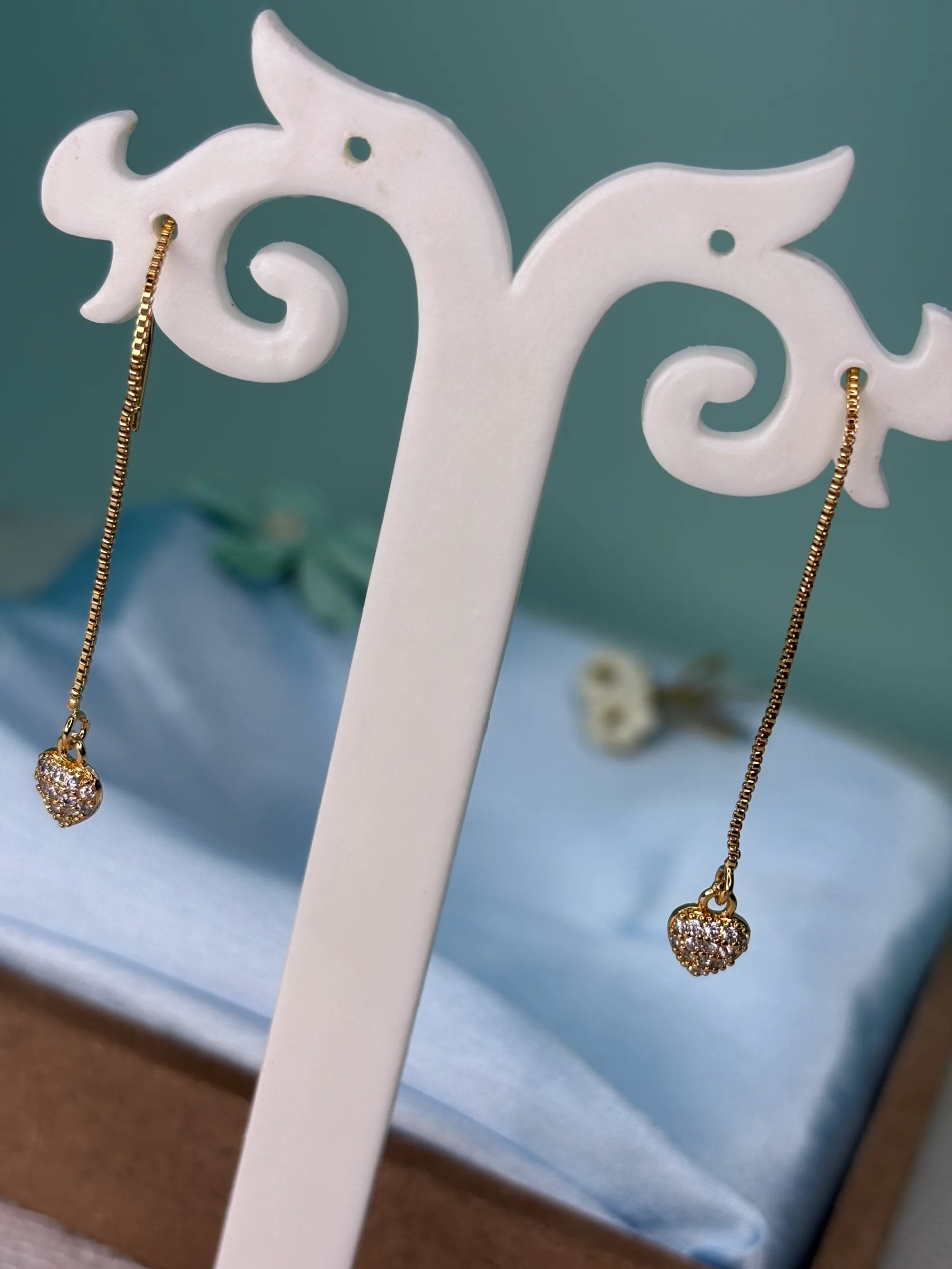 Dainty Heart Threader Earrings (SKU: B4-ER-016)