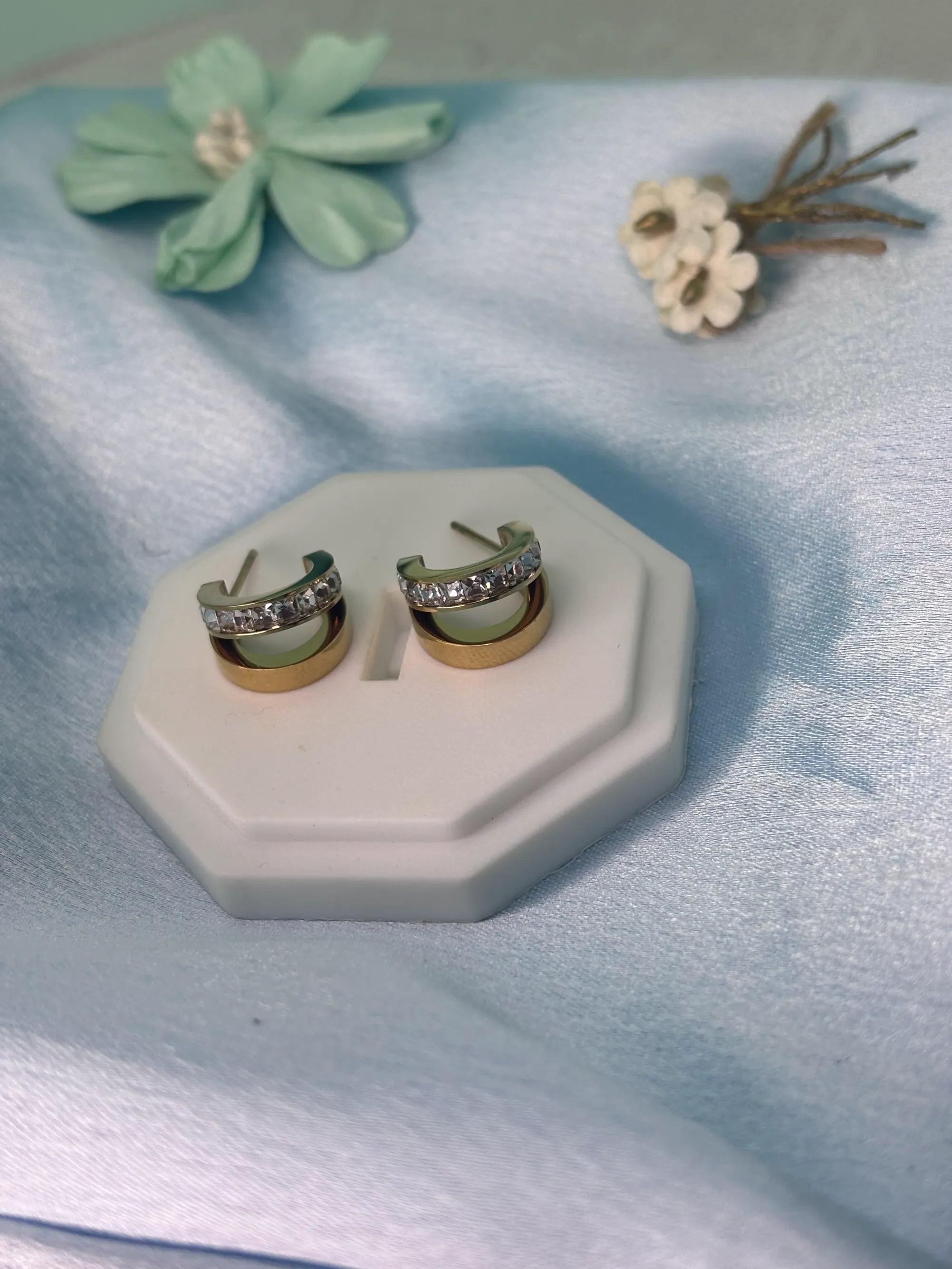 Modern CZ Huggie Earrings (SKU: B4-ER-019)