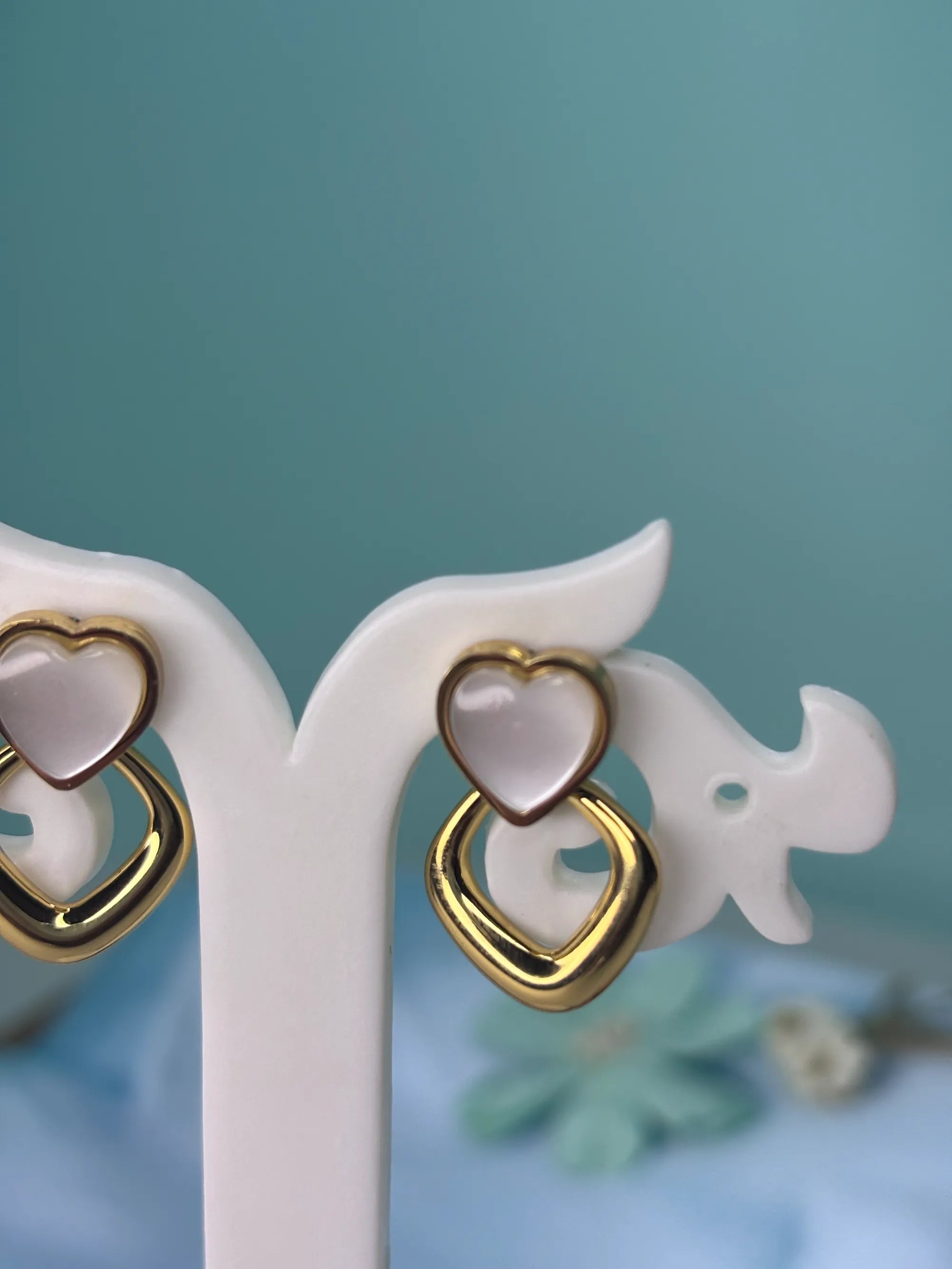 Heart & Gold Modern Drop Earrings (SKU: B4-ER-023)