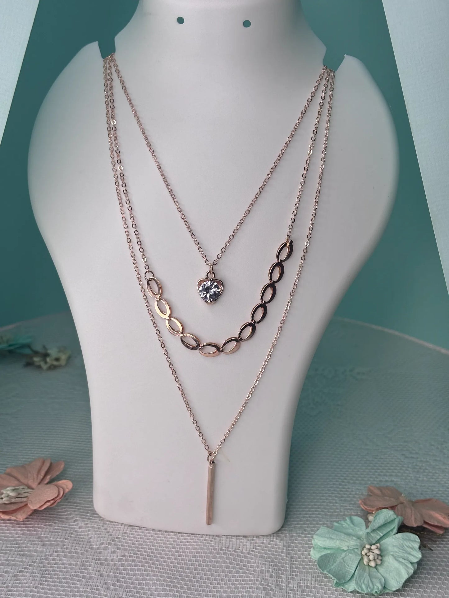 Layered Rose Gold Necklace (SKU: B4-MC-002)