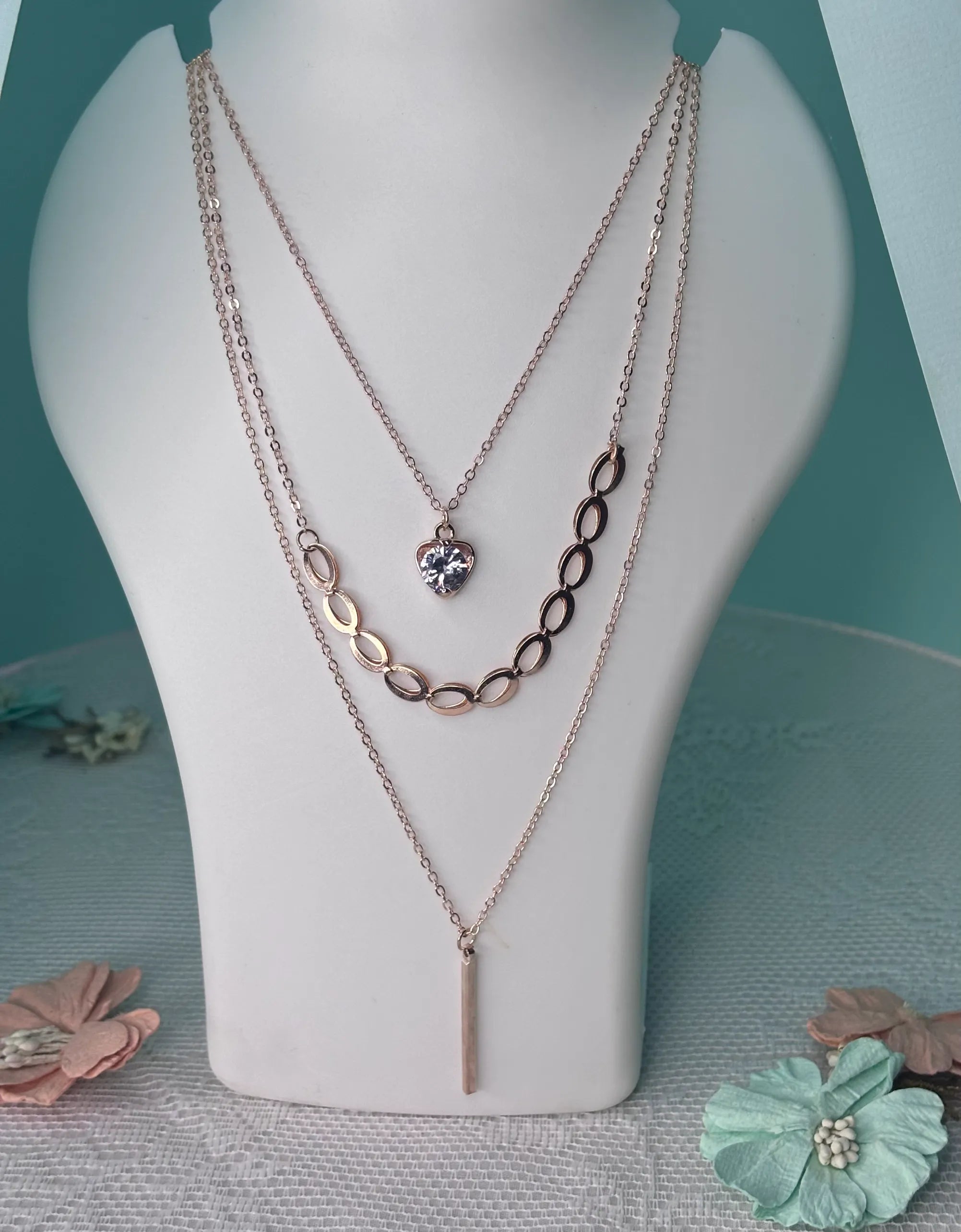 Layered Rose Gold Necklace (SKU: B4-MC-002)