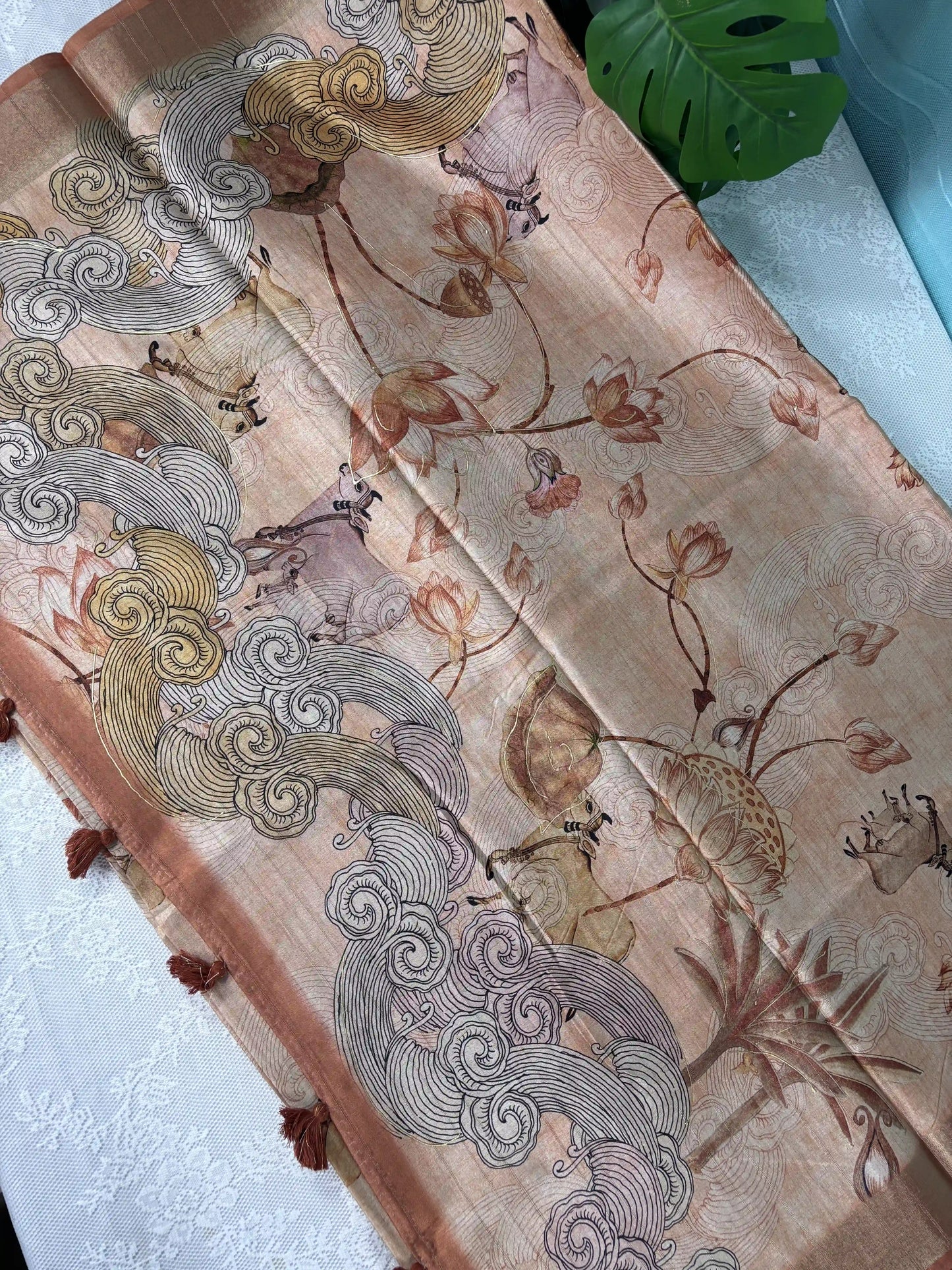 Manipuri Silk Saree with Pichwai Print (SKU: L2-002)