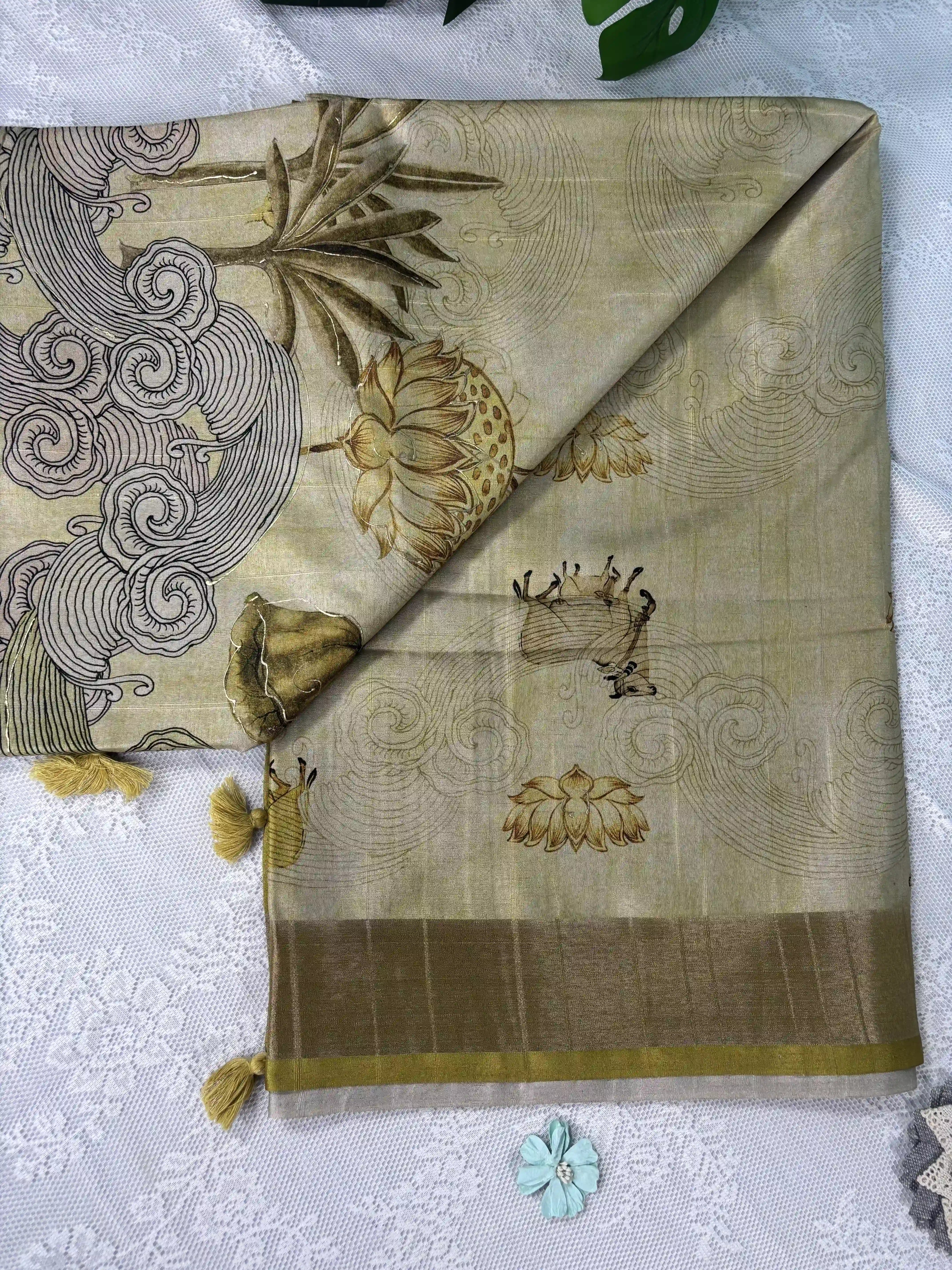 Manipuri Silk Saree with Pichwai Print (SKU: L2-003)