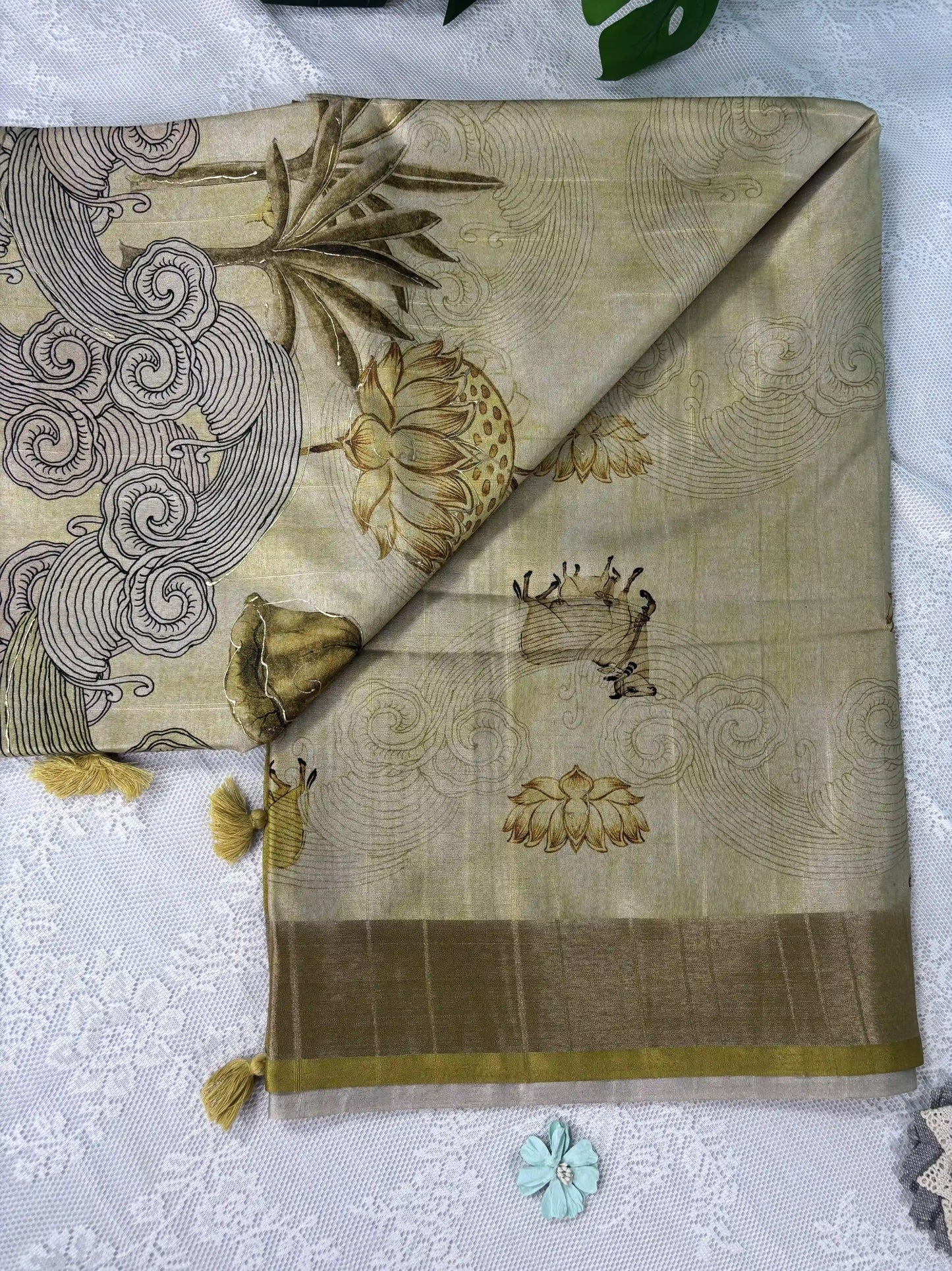 Manipuri Silk Saree with Pichwai Print (SKU: L2-003)