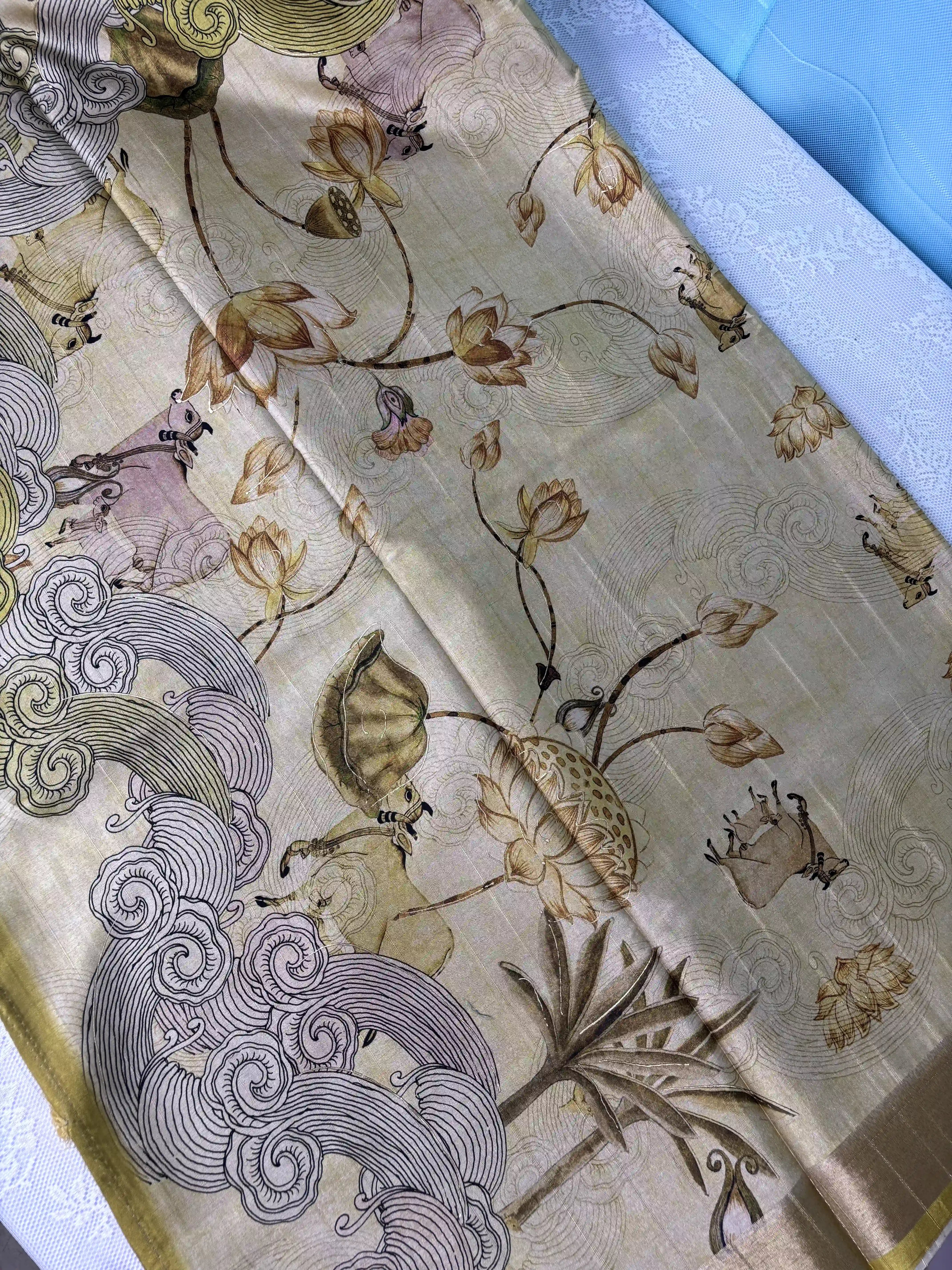 Manipuri Silk Saree with Pichwai Print (SKU: L2-003)