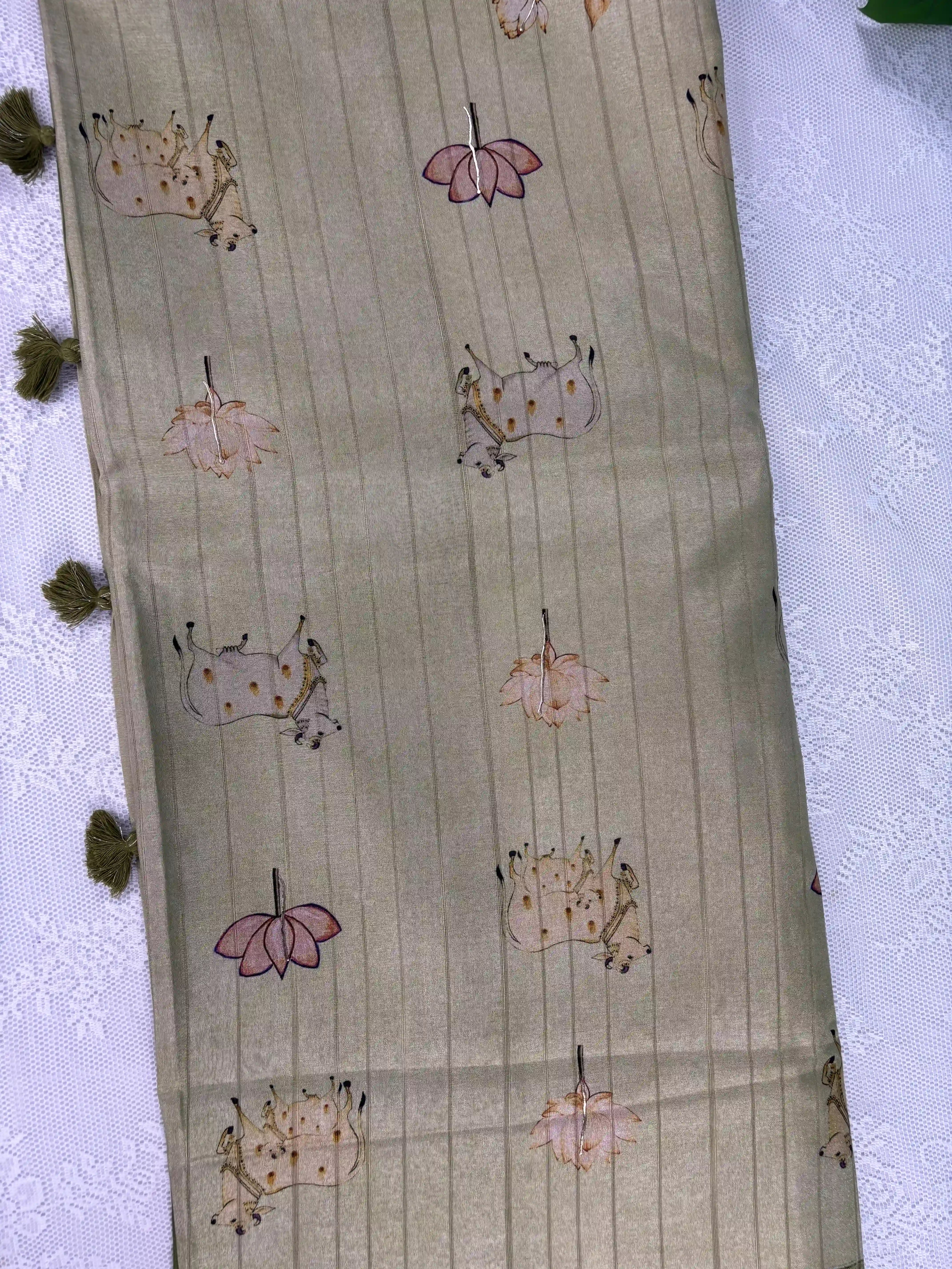 Manipuri Silk Saree with Pichwai Print (SKU: L2-004)