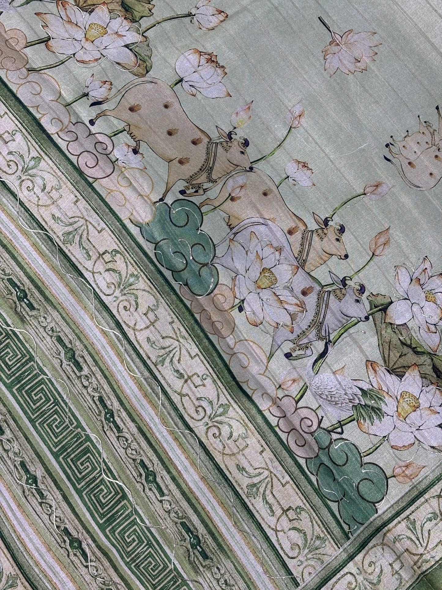 Manipuri Silk Saree with Pichwai Print (SKU: L2-004)