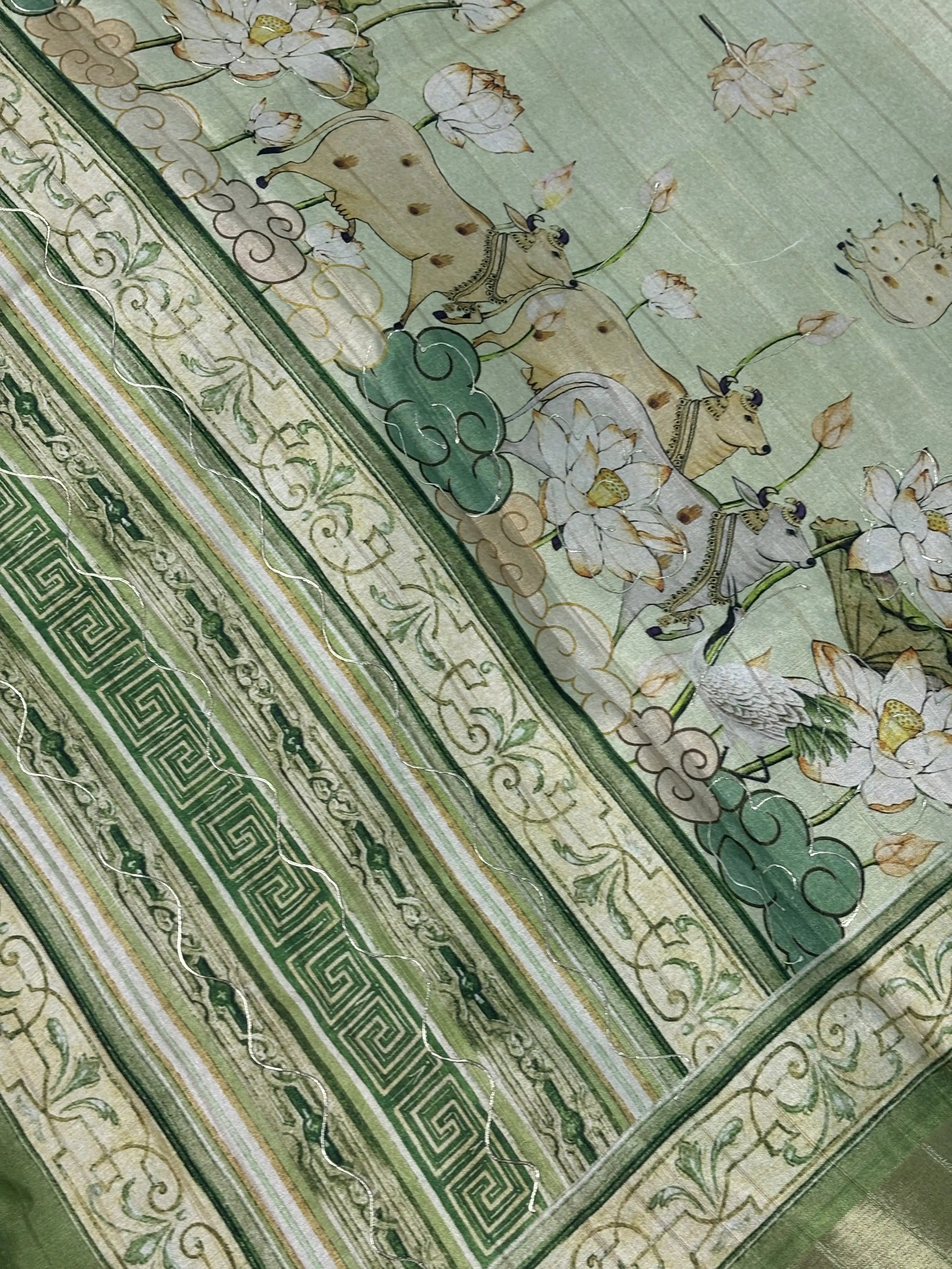 Manipuri Silk Saree with Pichwai Print (SKU: L2-004)