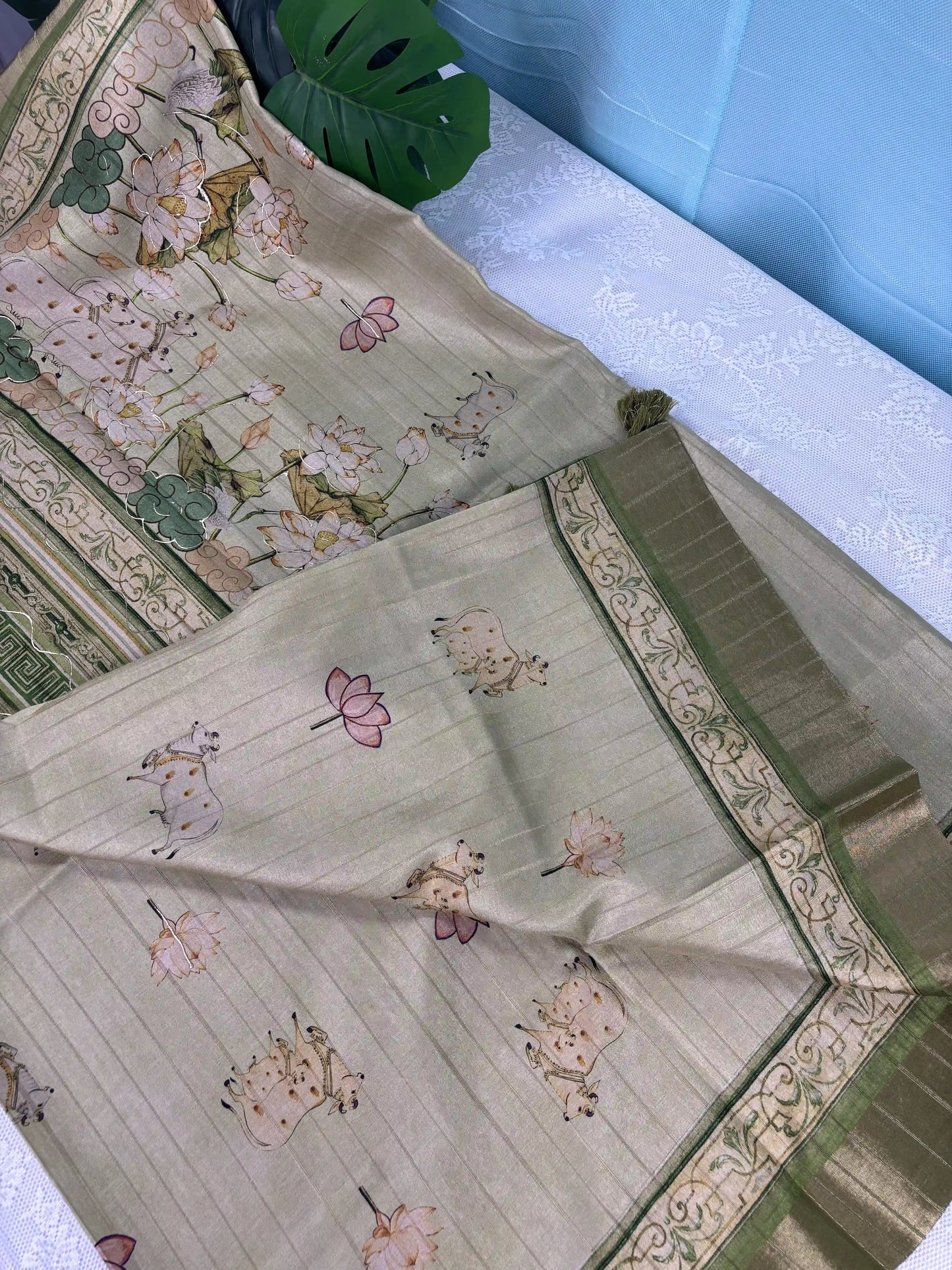 Manipuri Silk Saree with Pichwai Print (SKU: L2-004)