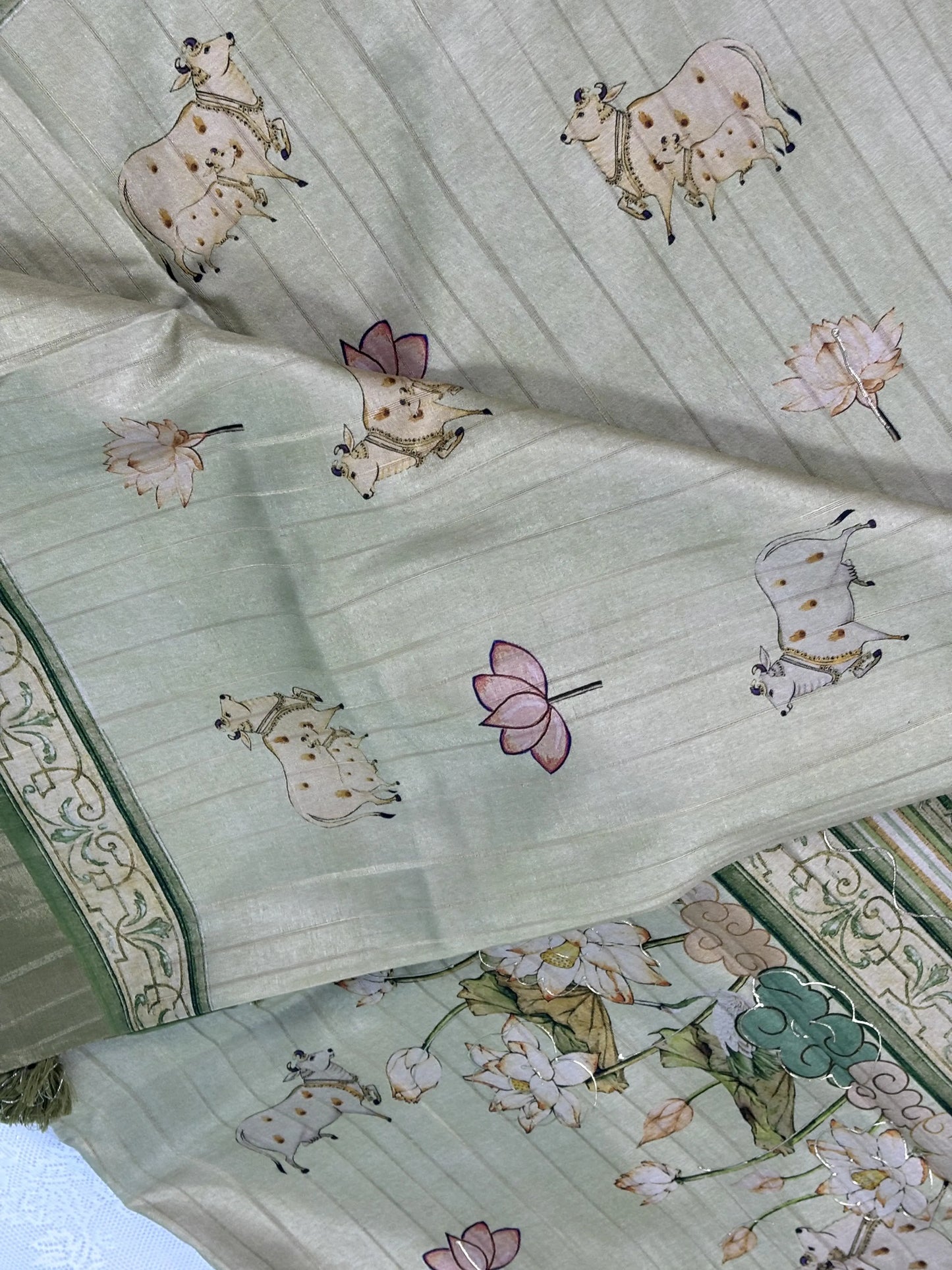 Manipuri Silk Saree with Pichwai Print (SKU: L2-004)