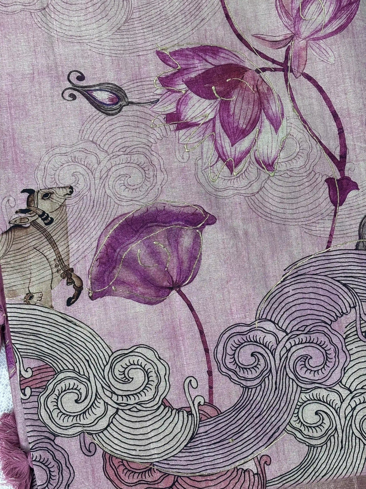 Manipuri Silk Saree with Pichwai Print (SKU: L2-005)