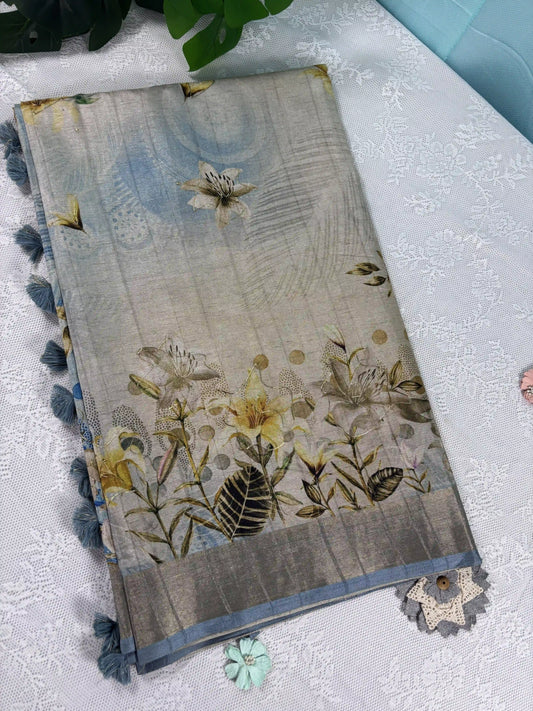 Floral Printed Manipuri Silk Saree (SKU: L2-006)