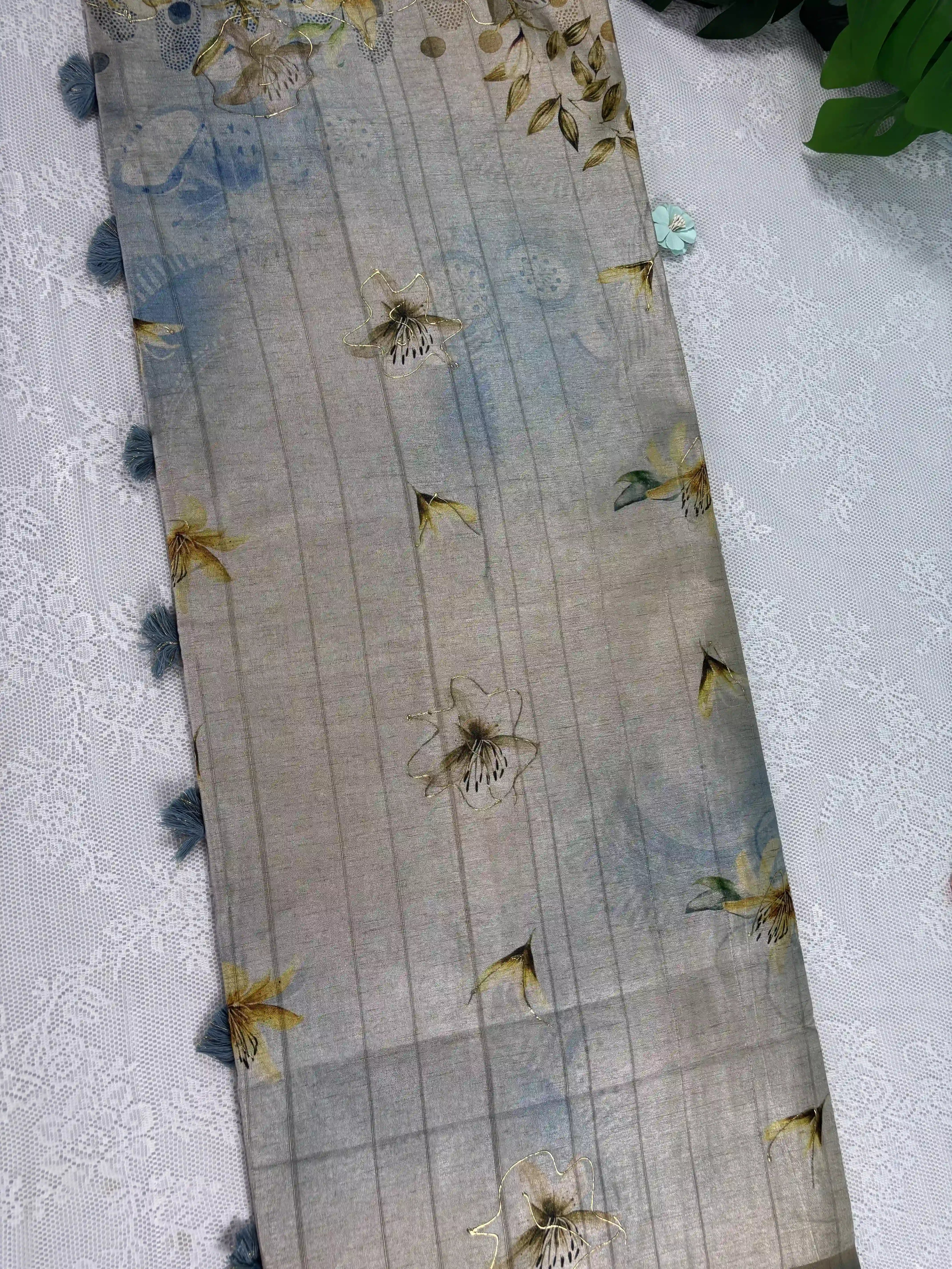 Floral Printed Manipuri Silk Saree (SKU: L2-006)