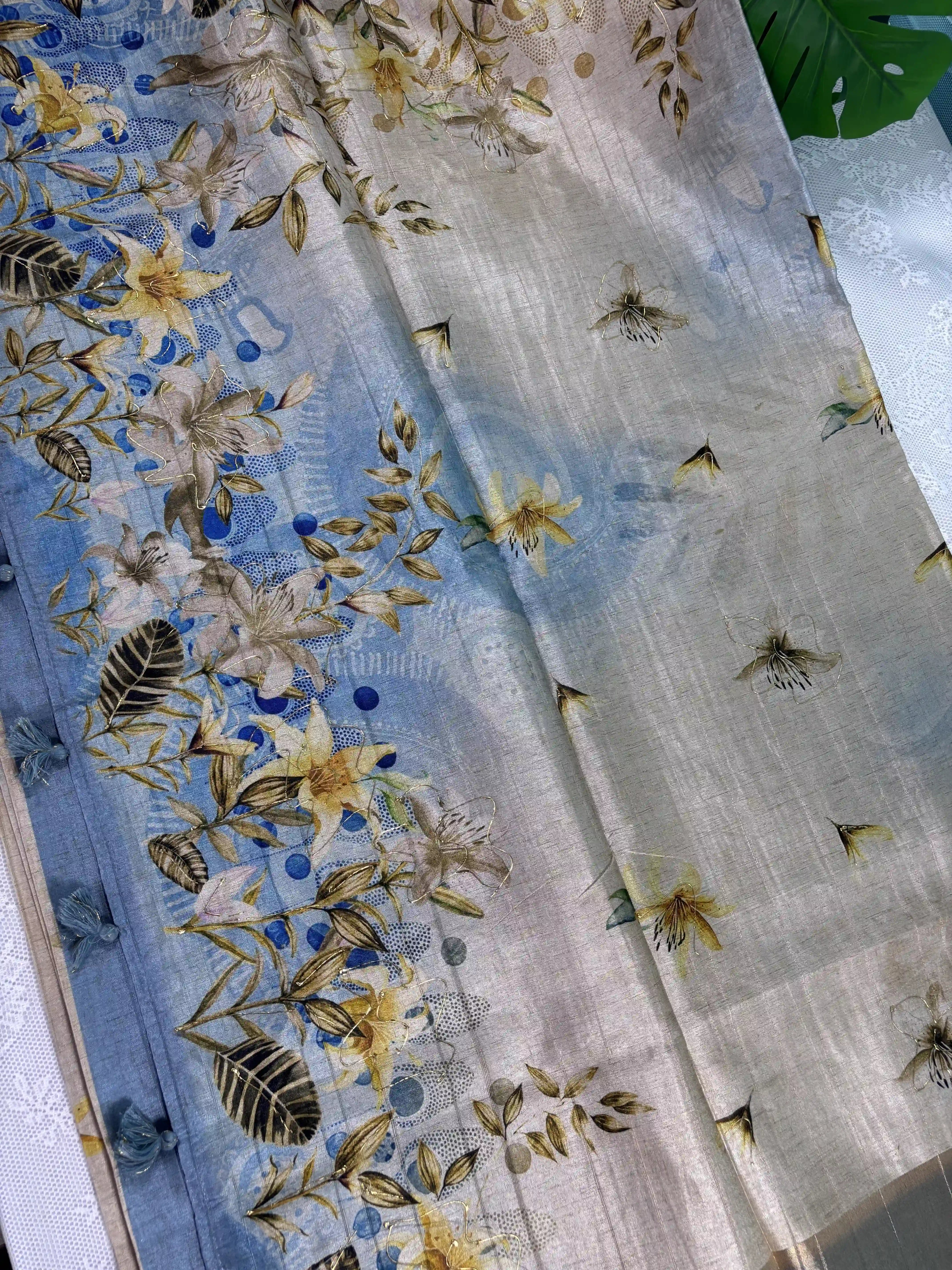 Floral Printed Manipuri Silk Saree (SKU: L2-006)