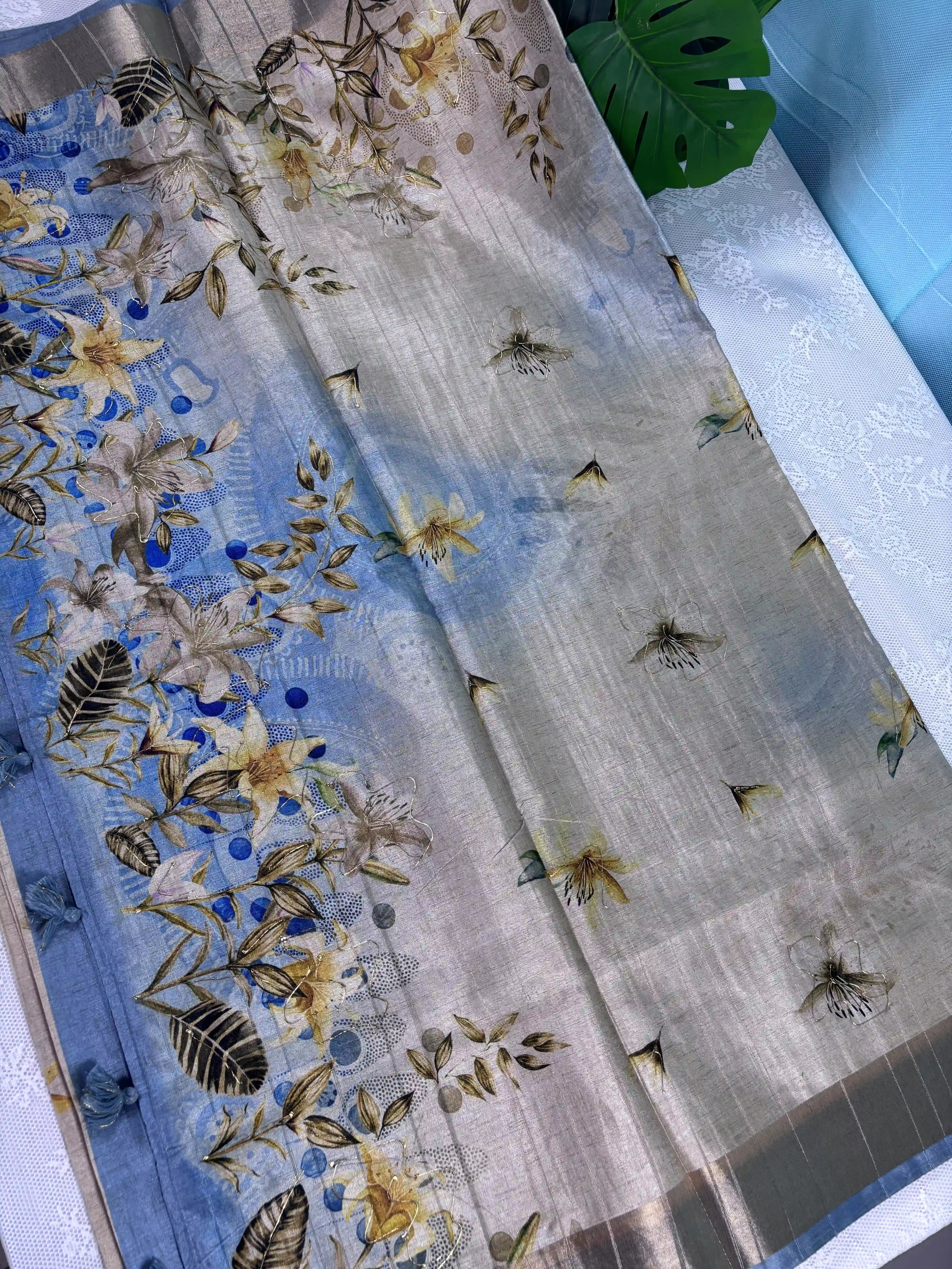 Floral Printed Manipuri Silk Saree (SKU: L2-006)