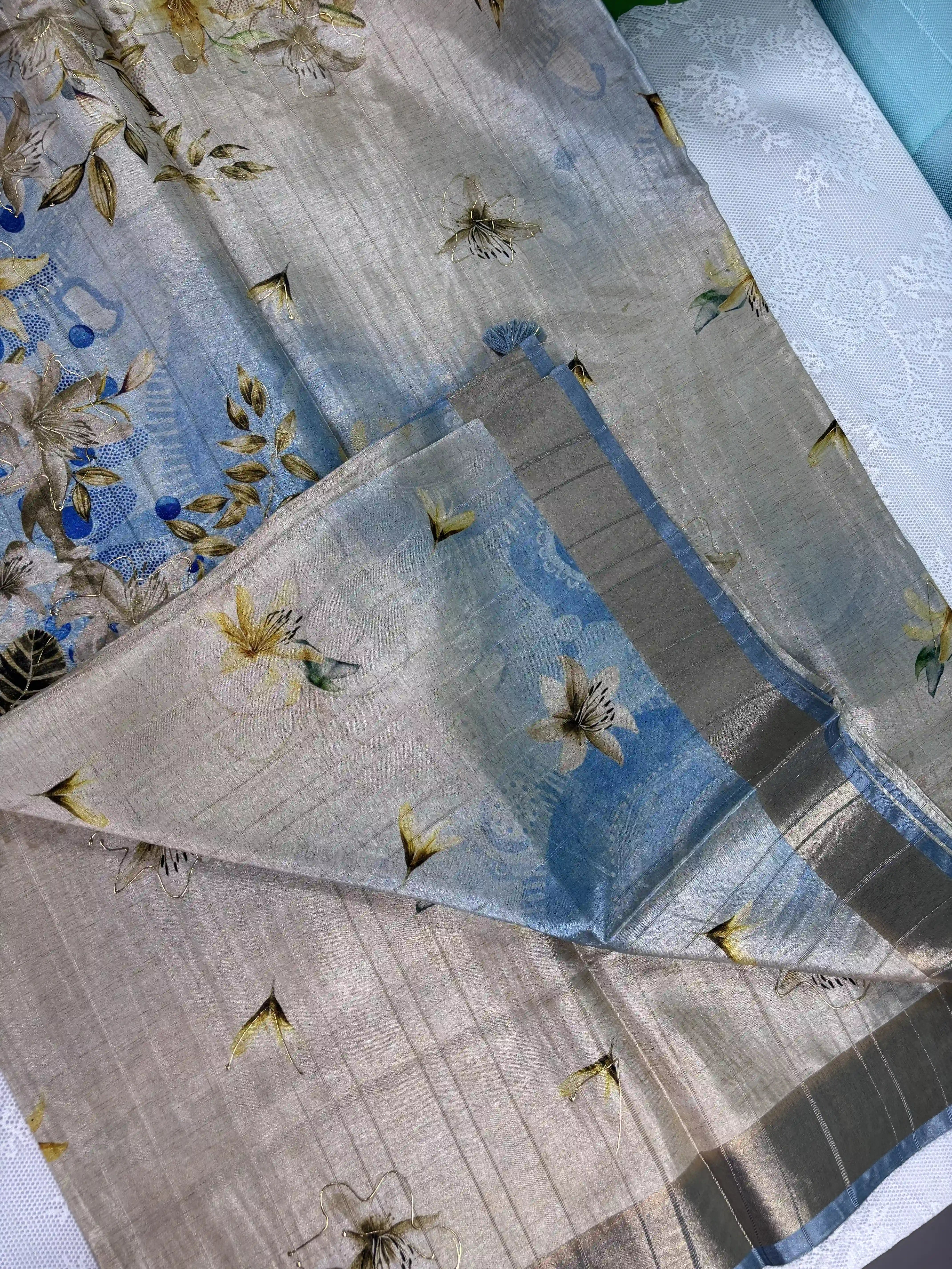 Floral Printed Manipuri Silk Saree (SKU: L2-006)