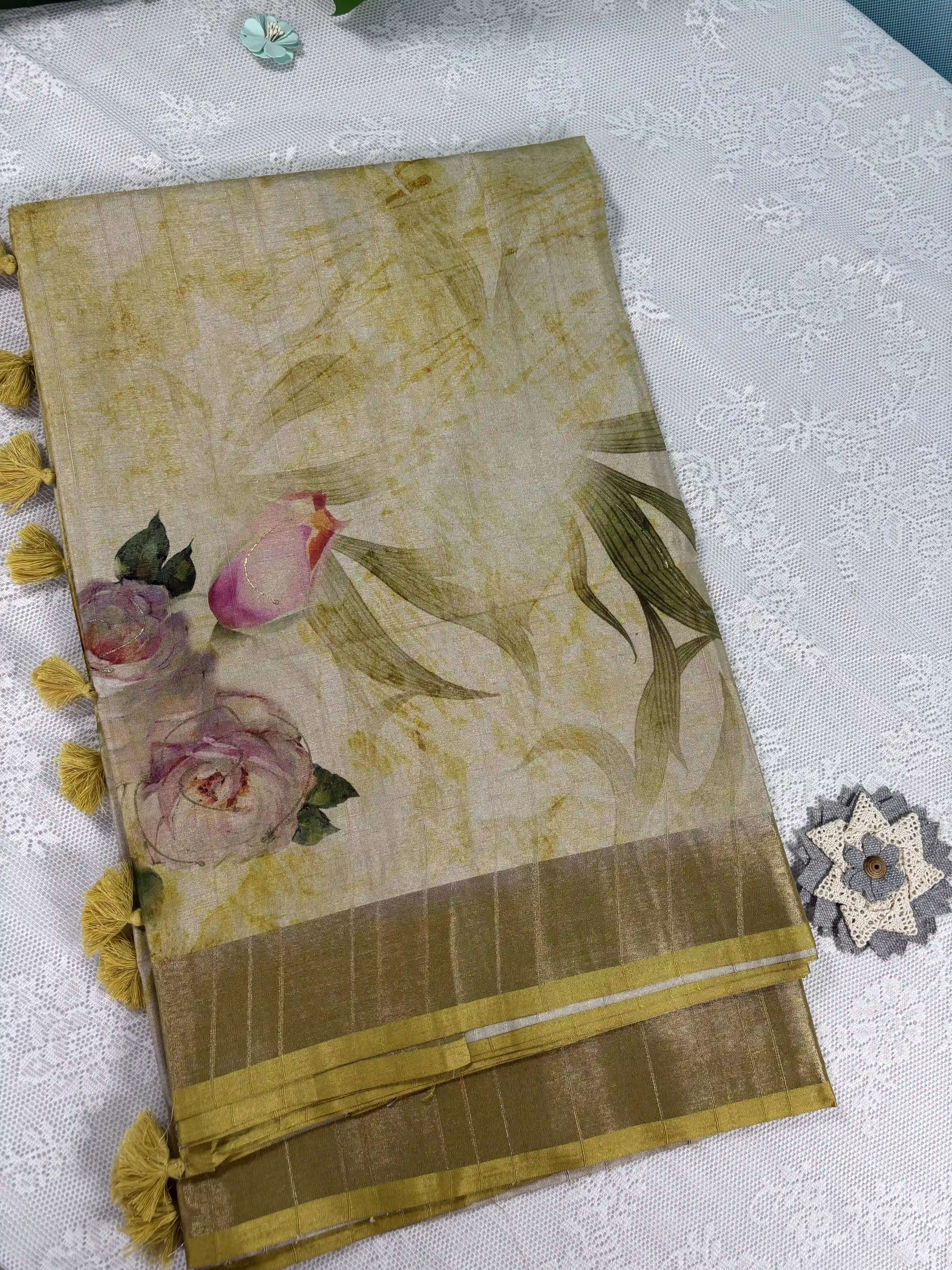 Floral Printed Manipuri Silk Saree (SKU: L2-007)