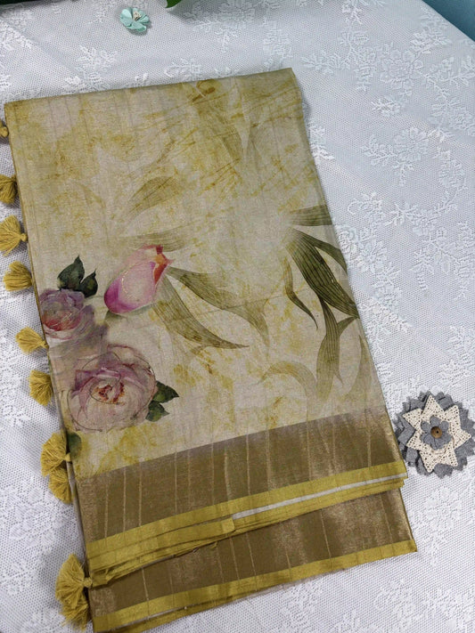 Floral Printed Manipuri Silk Saree (SKU: L2-007)