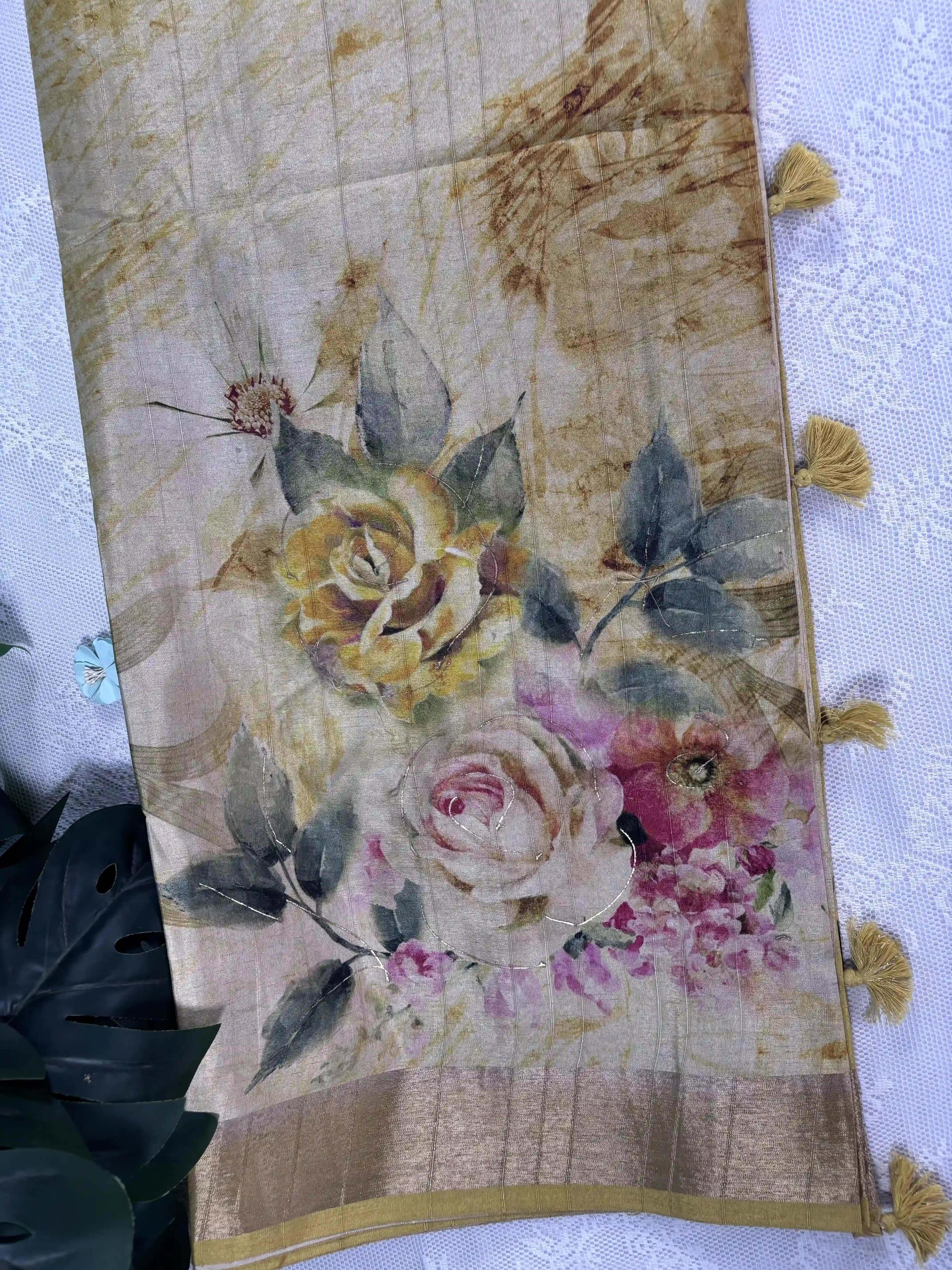 Floral Printed Manipuri Silk Saree (SKU: L2-007)