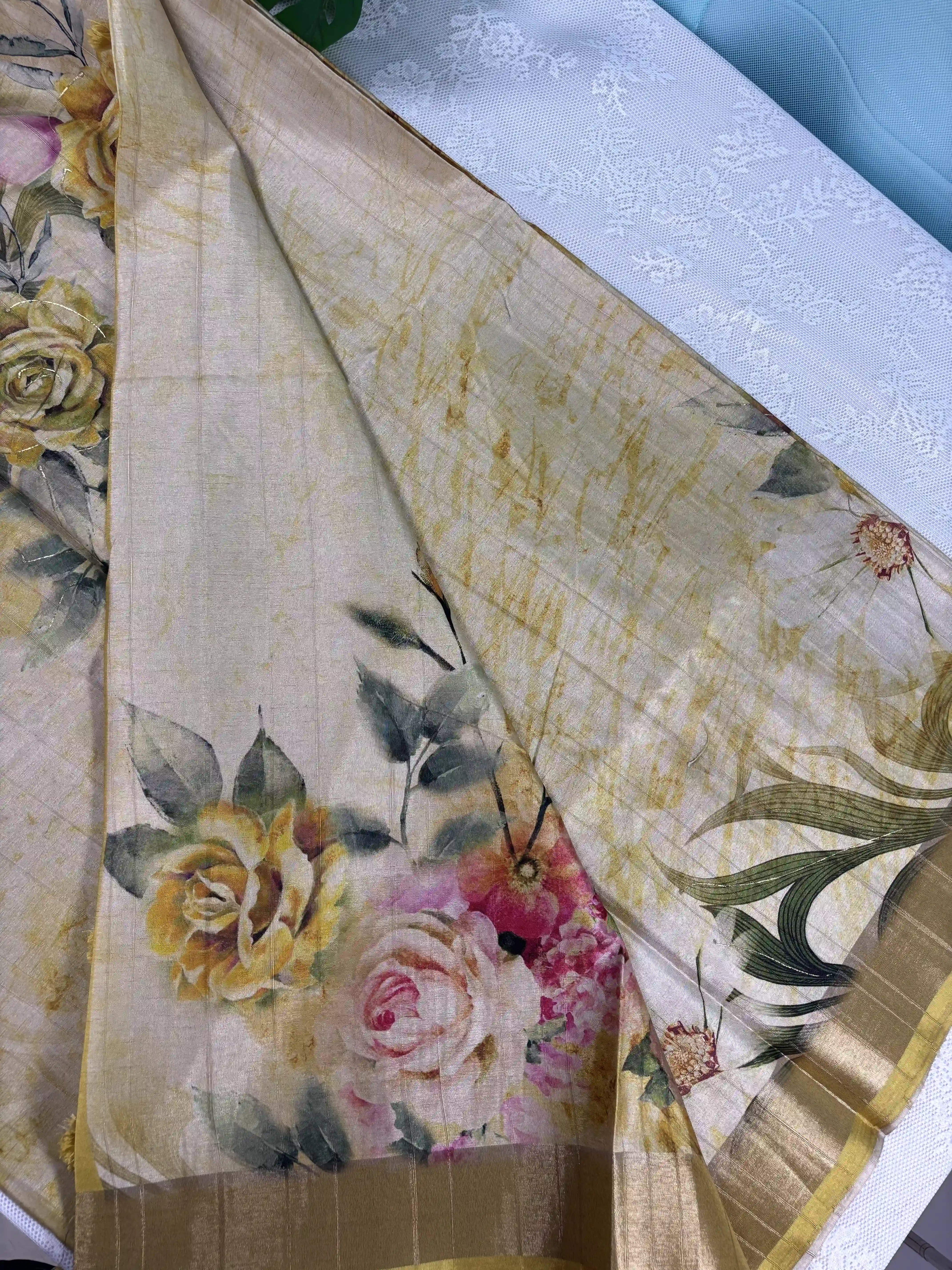 Floral Printed Manipuri Silk Saree (SKU: L2-007)