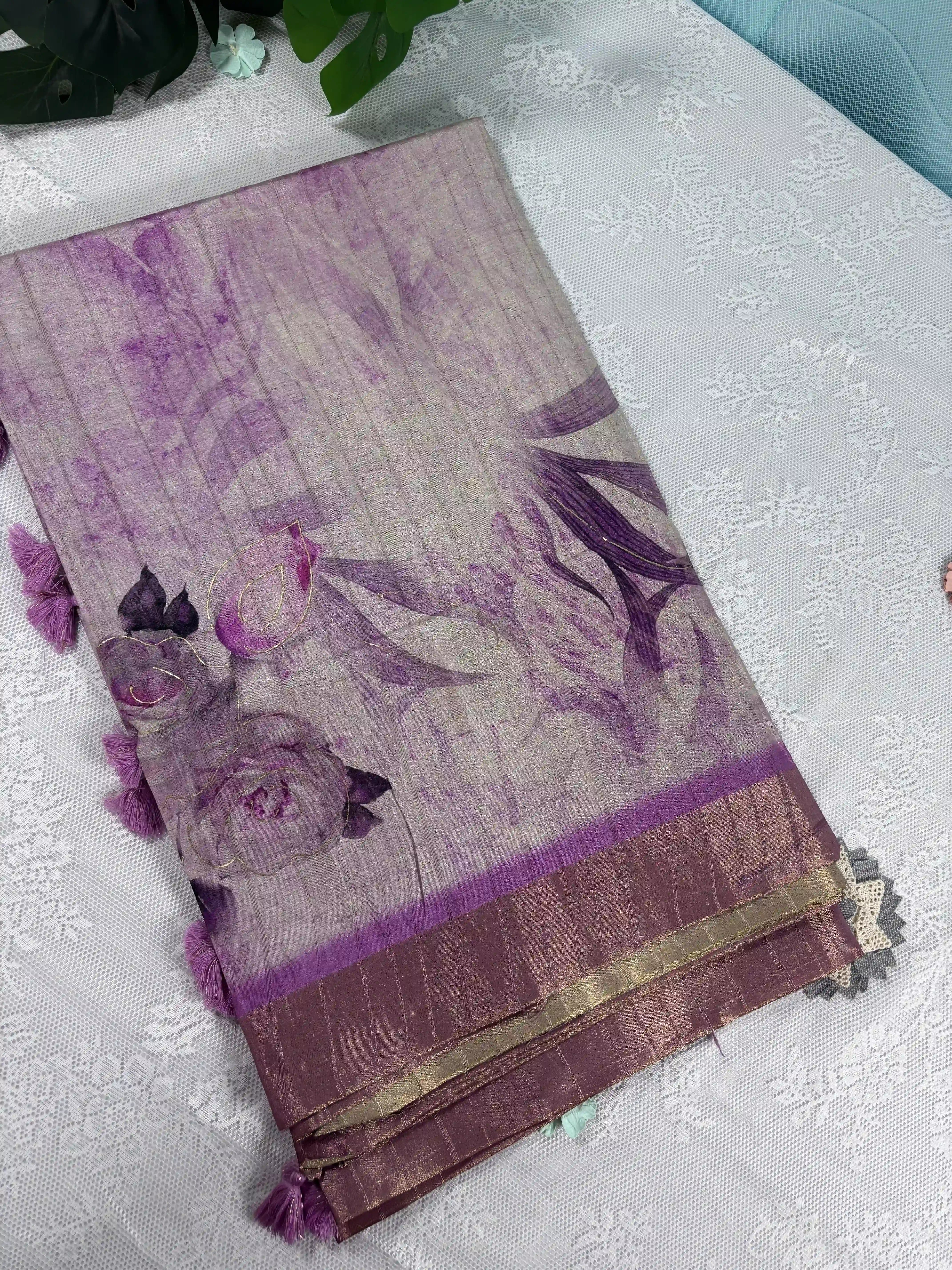 Floral Printed Manipuri Silk Saree (SKU: L2-008)