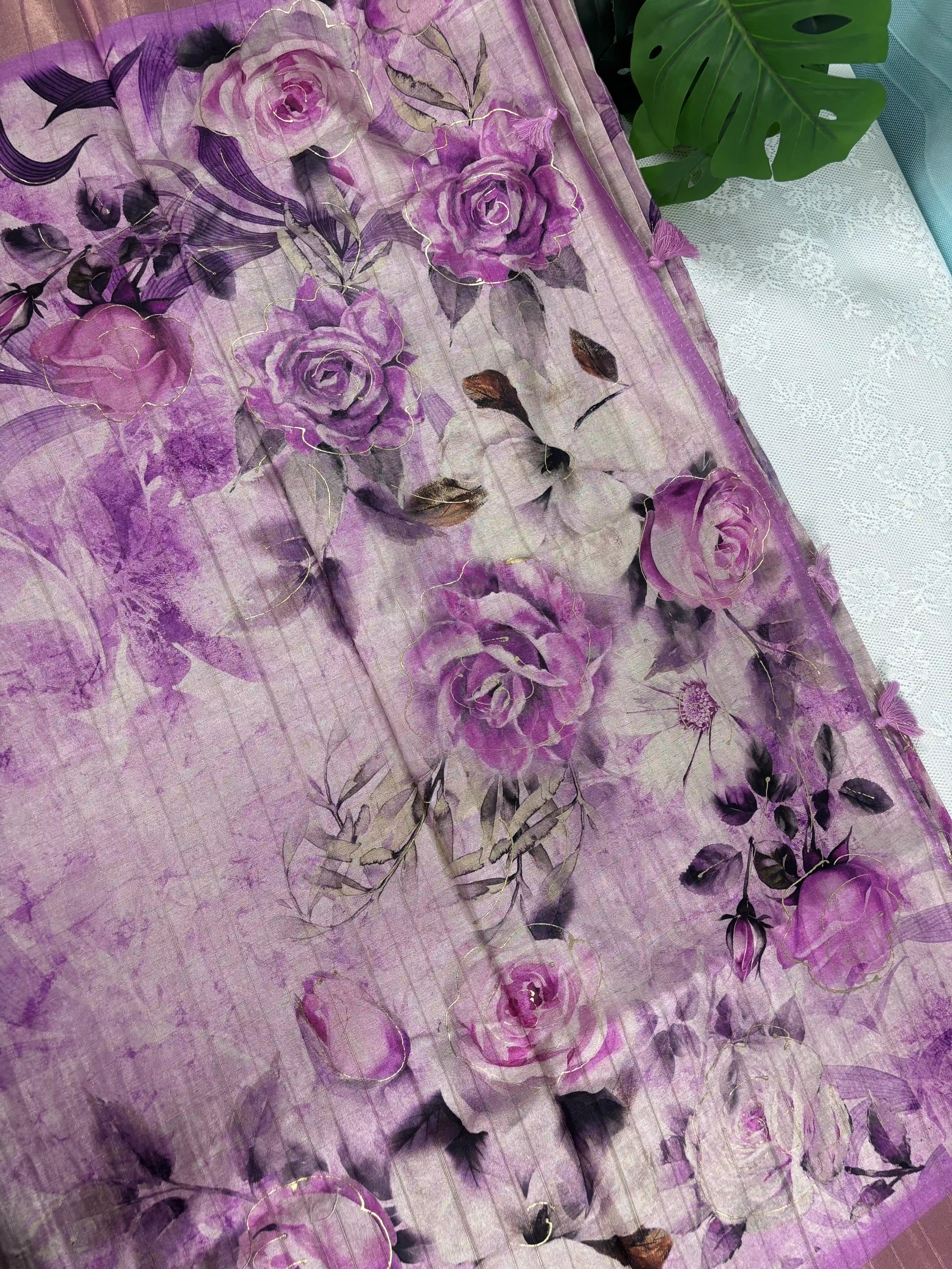 Floral Printed Manipuri Silk Saree (SKU: L2-008)