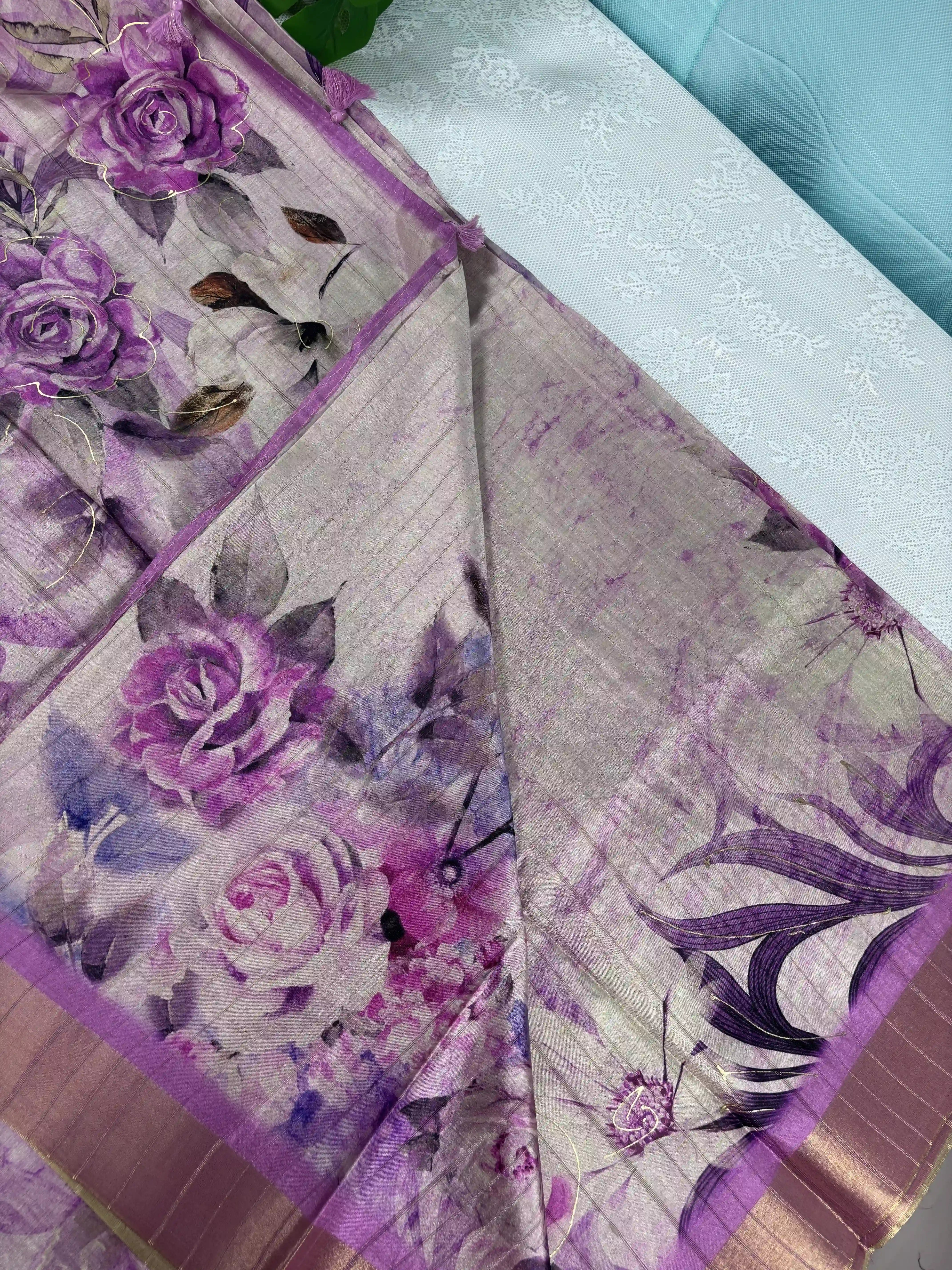Floral Printed Manipuri Silk Saree (SKU: L2-008)