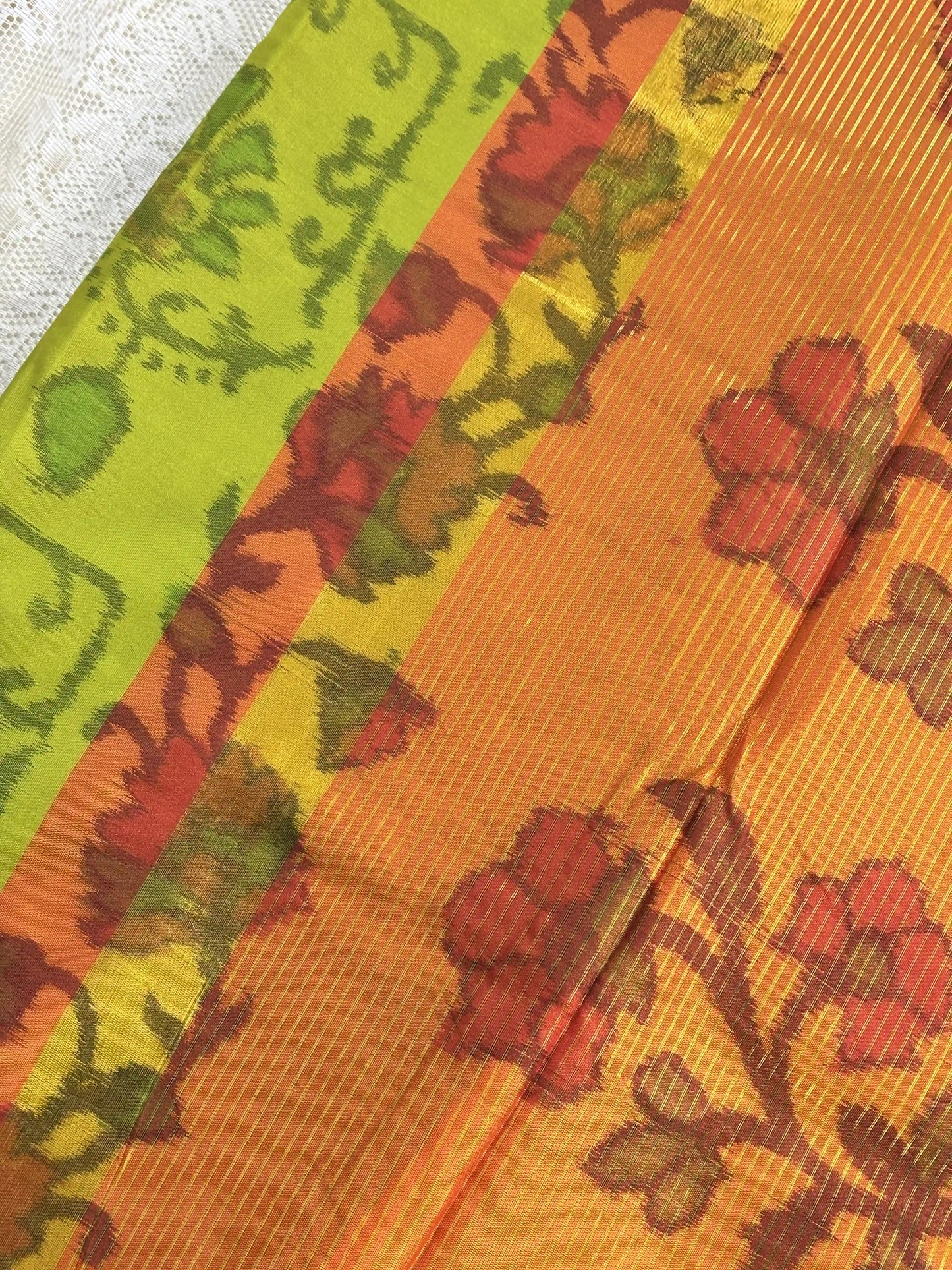 Green Floral Print - Pochampalli Soft Silk Saree