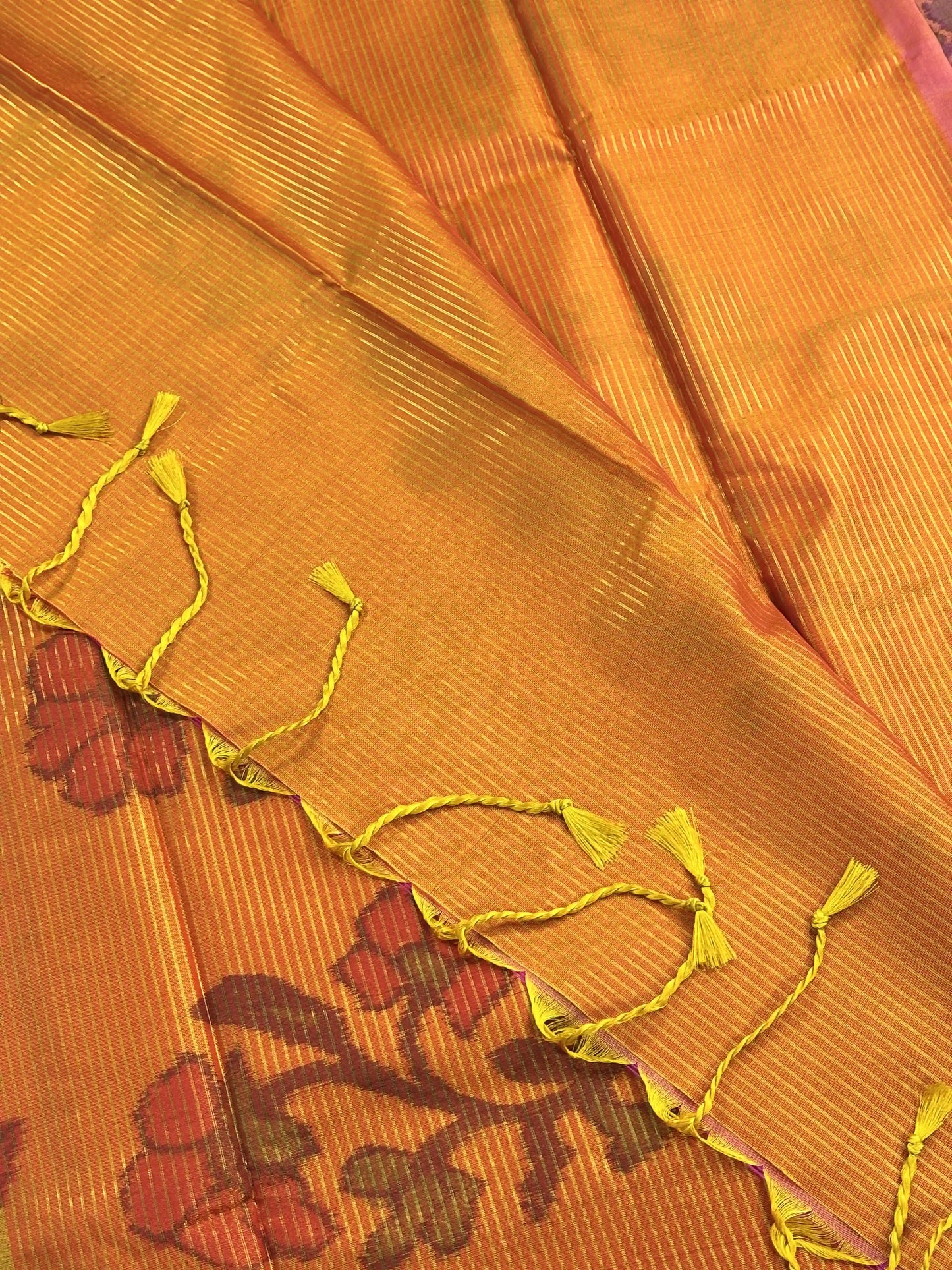 Pink Floral Print - Pochampalli Soft Silk Saree