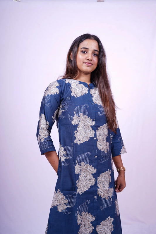 Indigo Paisley Dream Kurthi| 2-Piece Kurthi Combo| S2-001